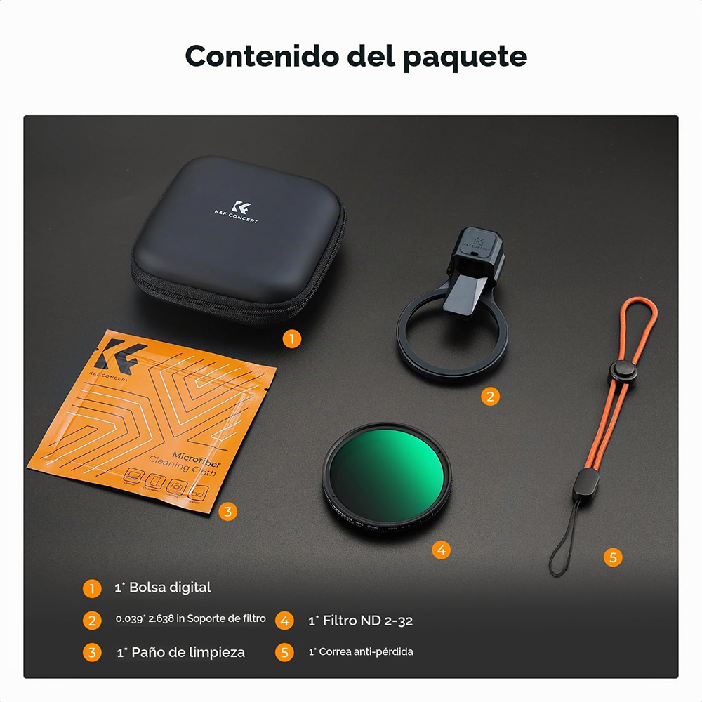 KIT DE FILTRO PARA SMARTPHONE KYF CONCEPT ND2-32 DE 67 MM - 5