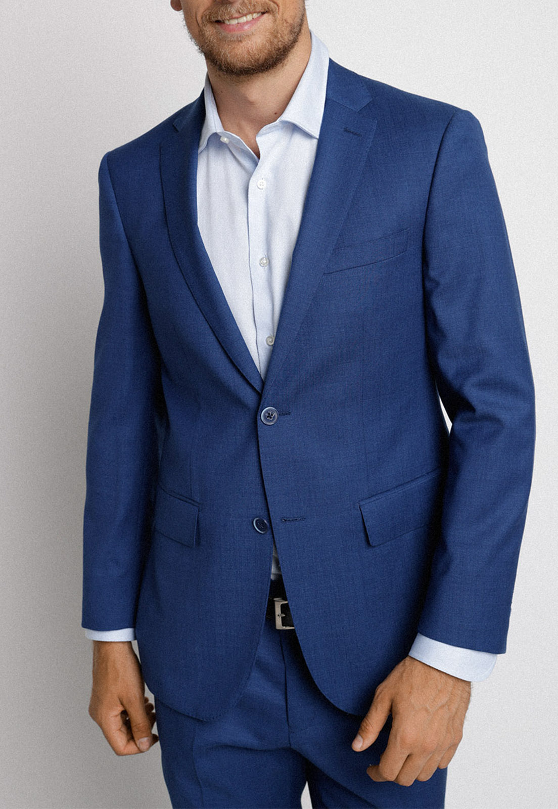 Ripley - TRAJE BUSINESS AZUL BRILLAN