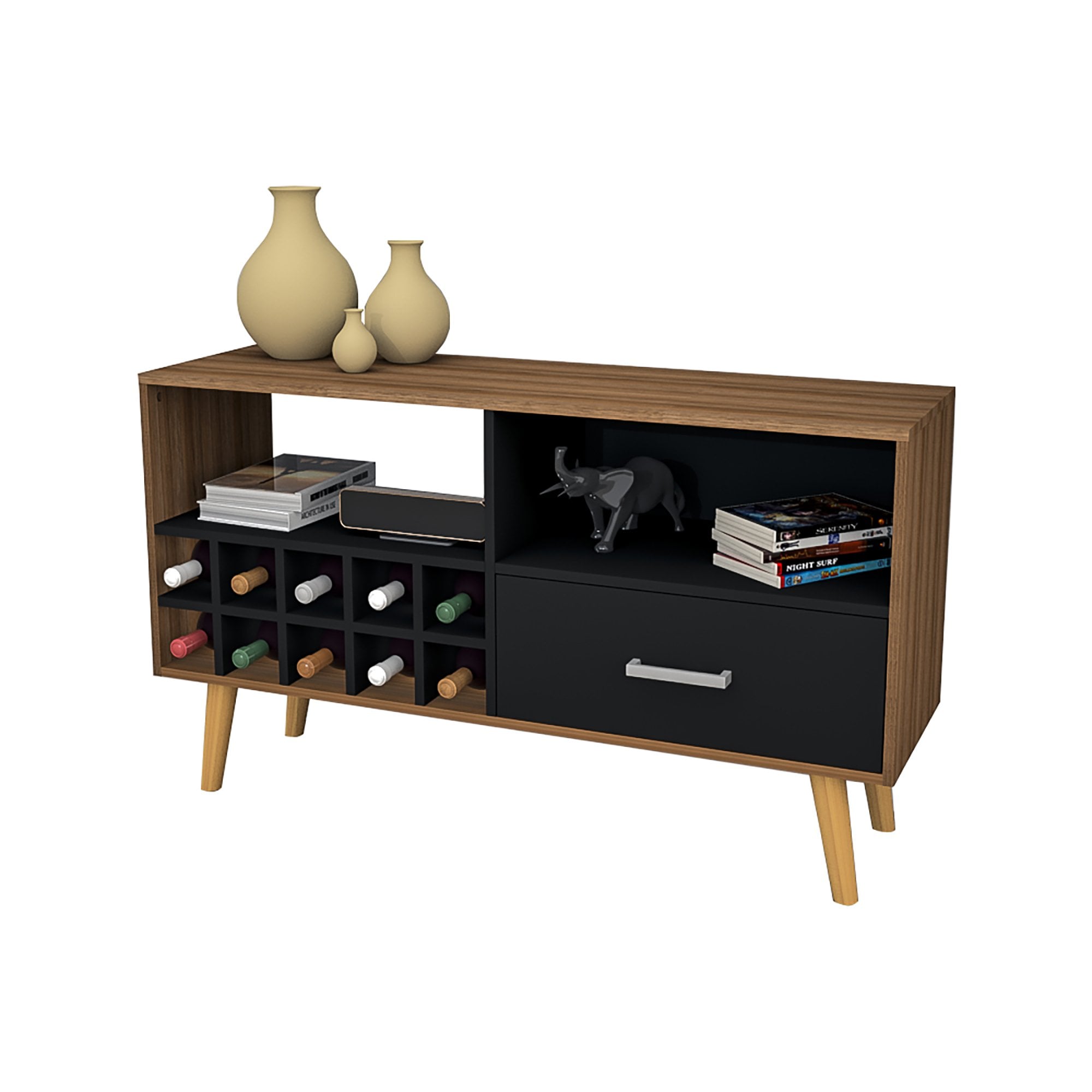 MUEBLE BAR PARA TV CASABELLA BRENTA TAB/NEG - 1