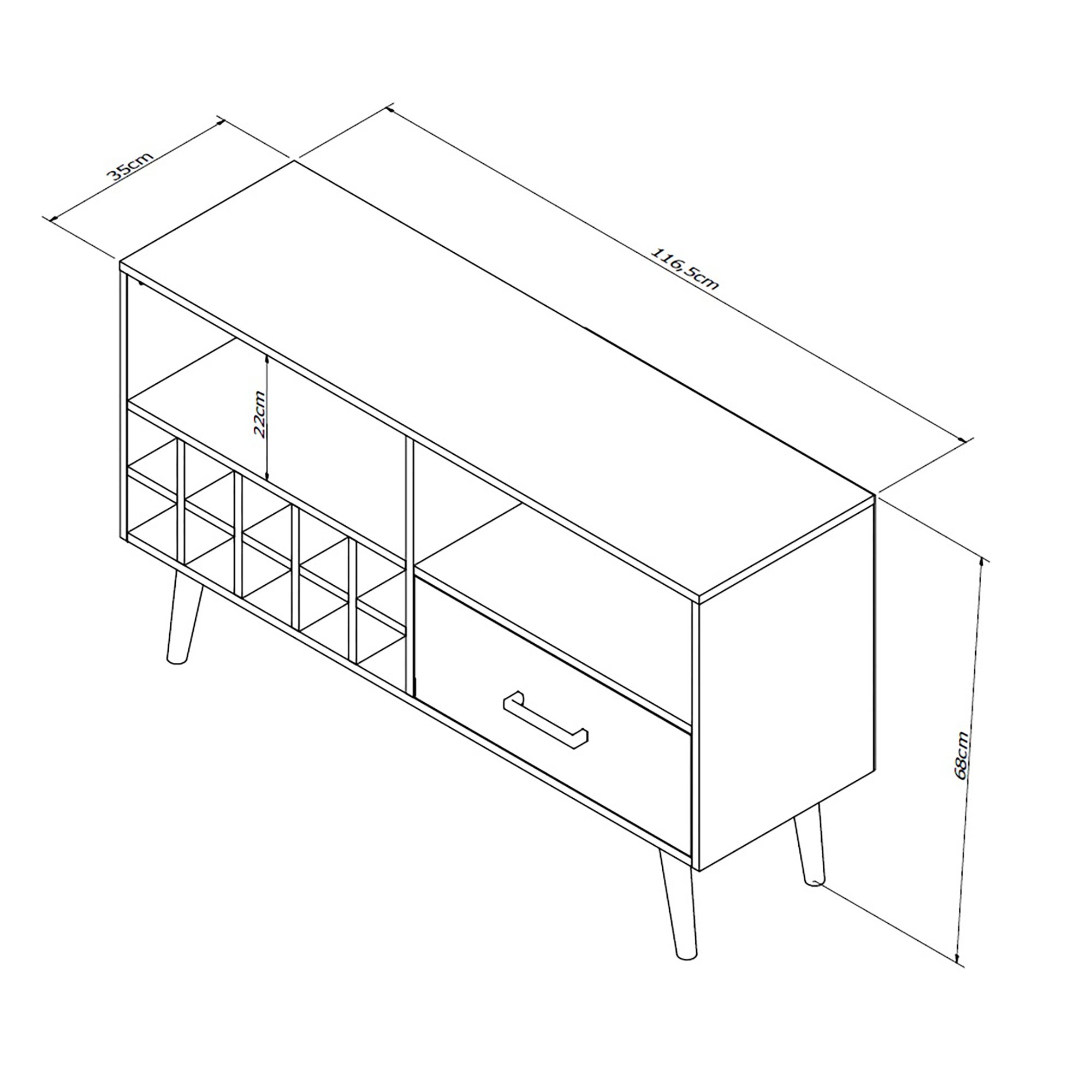 MUEBLE BAR PARA TV CASABELLA BRENTA TAB/NEG - 6