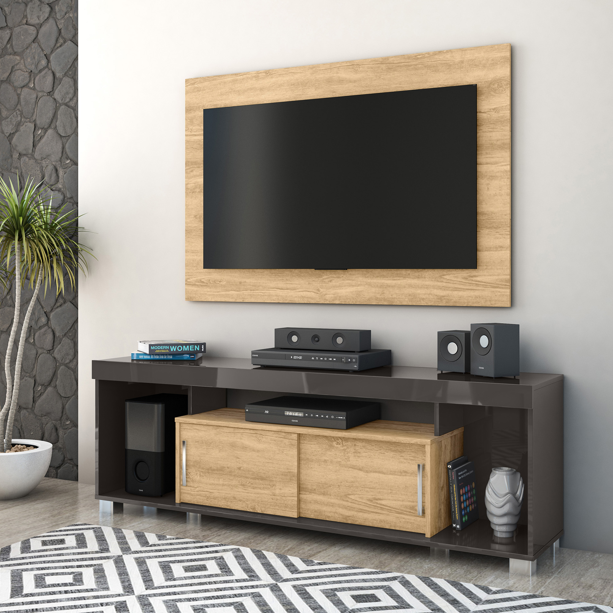 COMBO SALA TV CASABELLA PIETRO - MIEL/ROBLE - 2