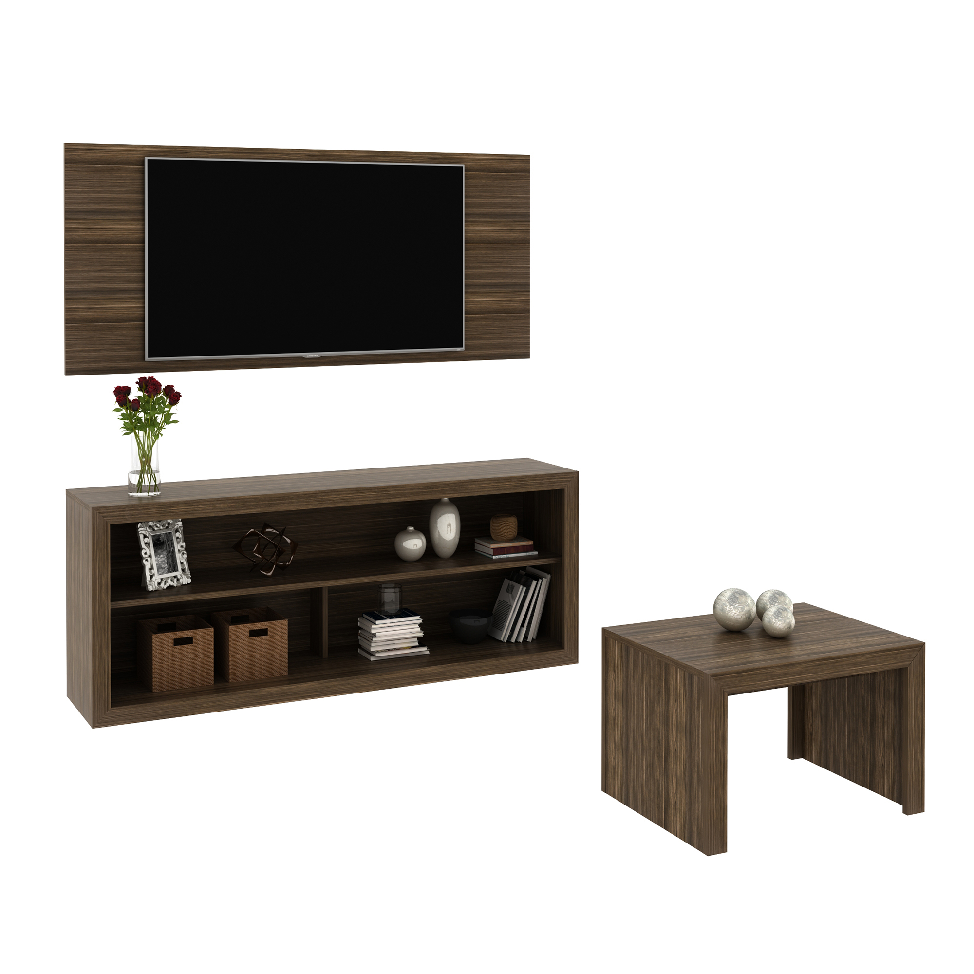 COMBO SALA TV 3 PIEZAS CASABELLA SENA NOGAL - 1