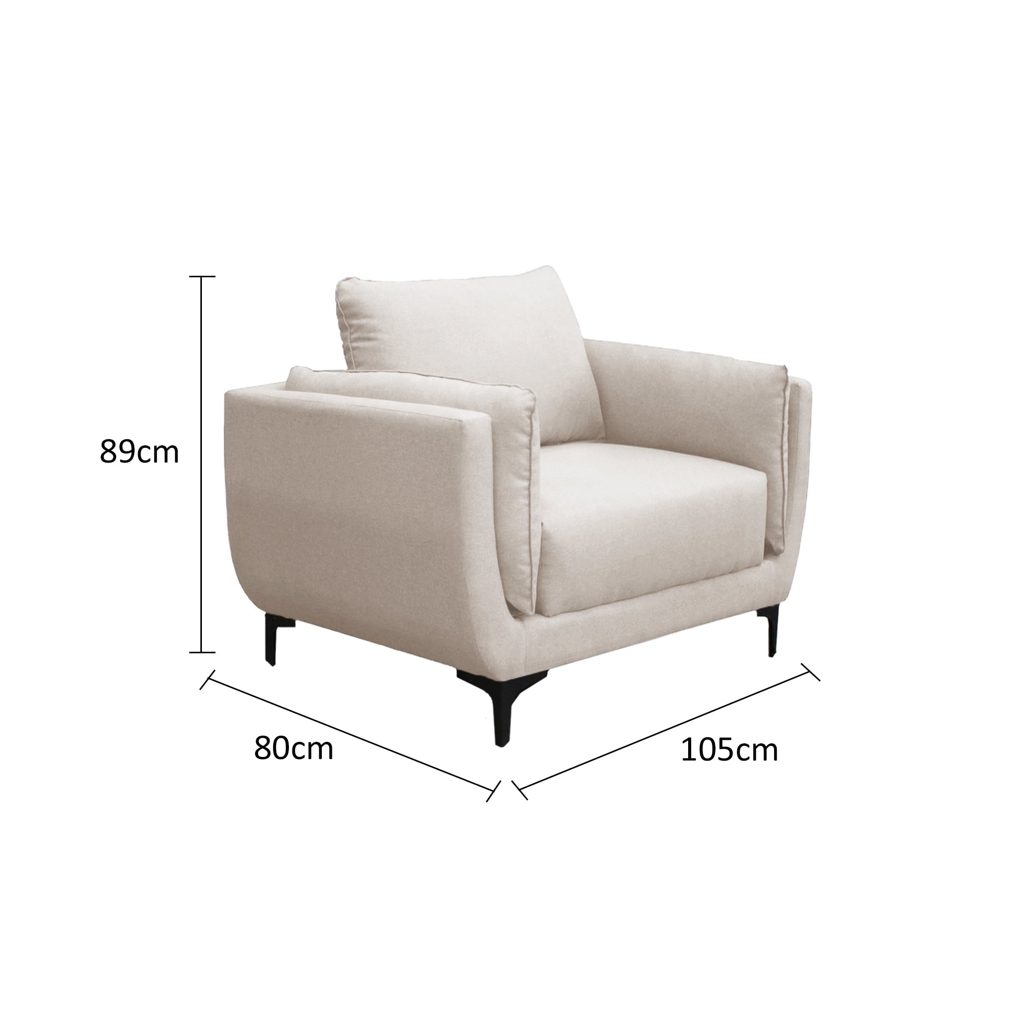 SILLON CASABELLA MAELIS 1 CUERPO BEIGE - 2