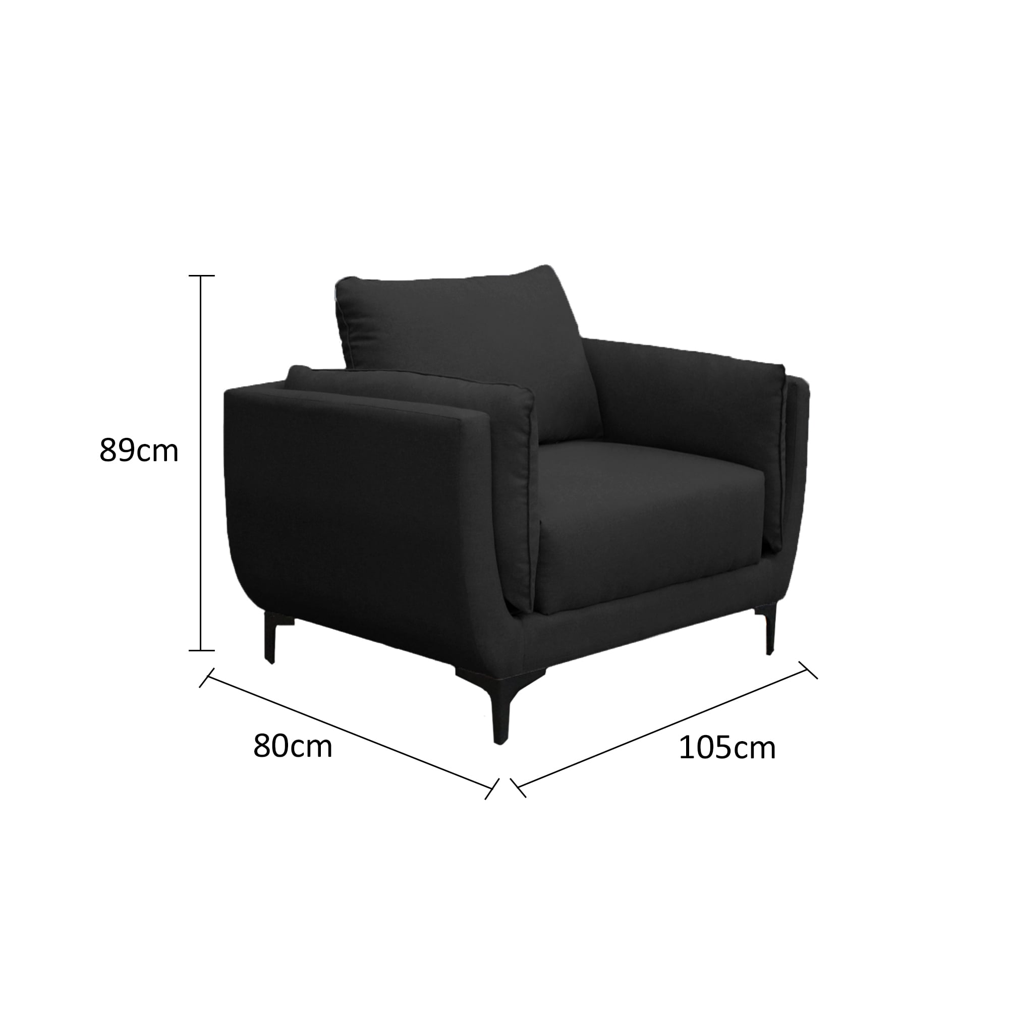 SILLON CASABELLA MAELIS 1 CUERPO NEGRO - 2