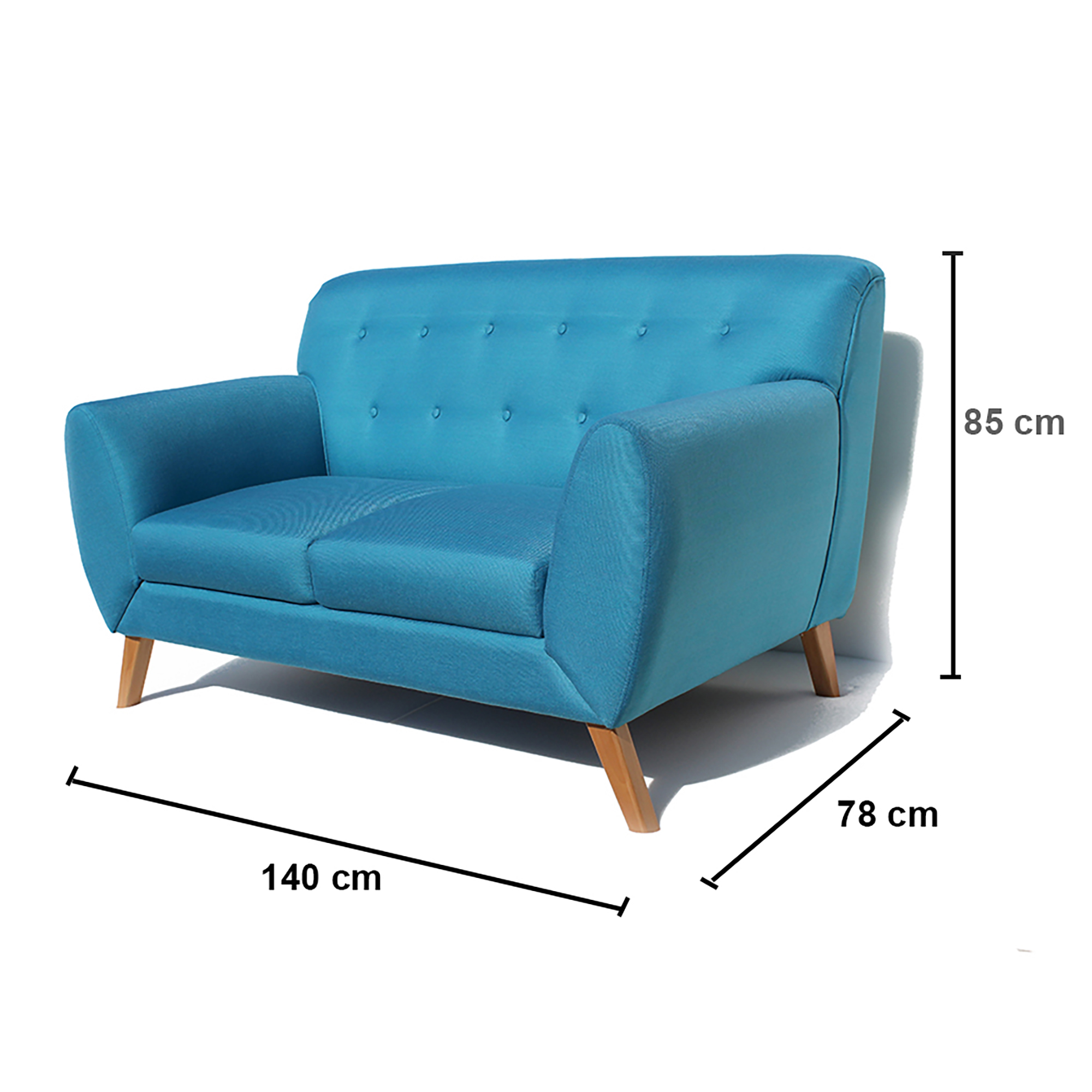 SOFA CASABELLA CAMILA 2 CUERPOS TURQUESA - 2