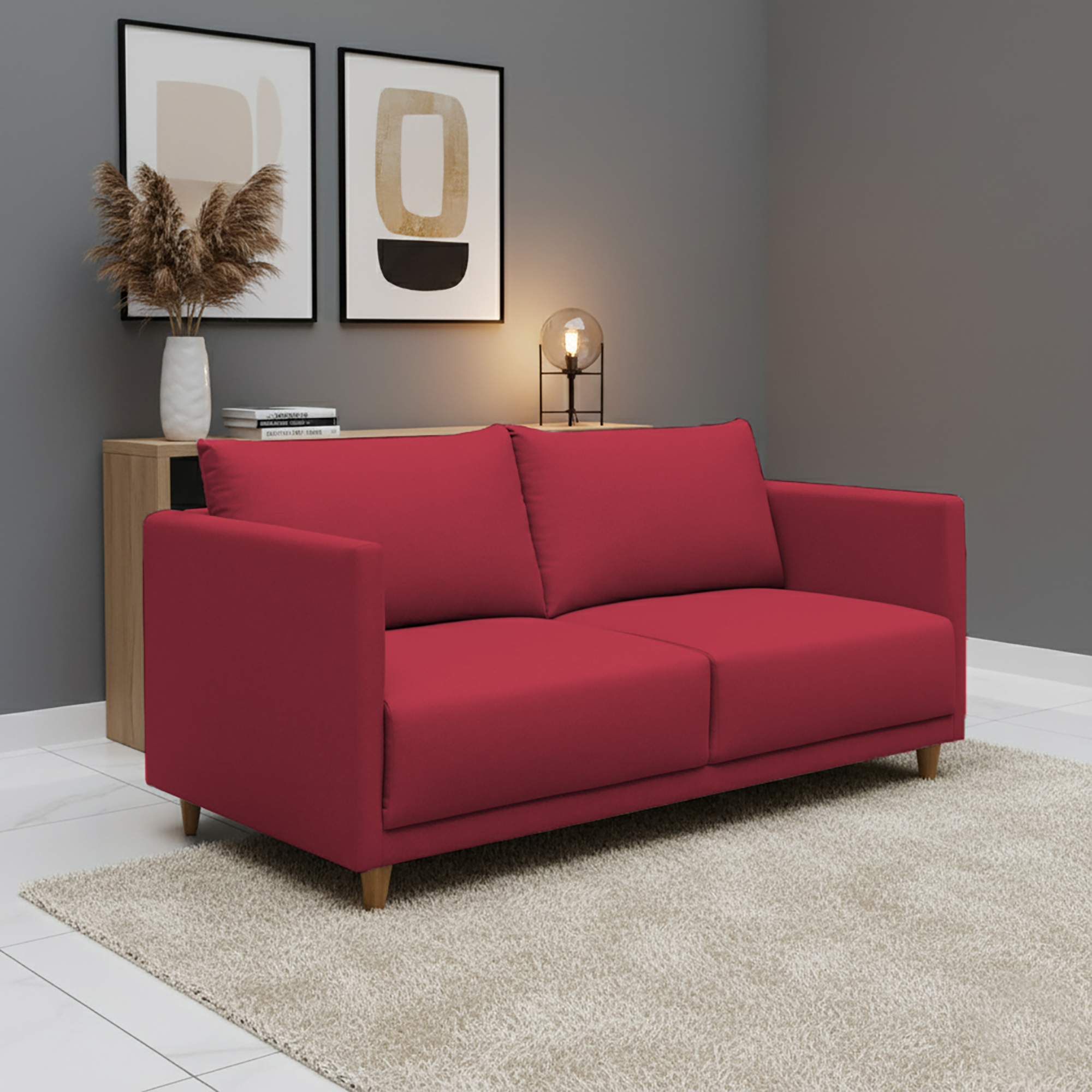 SOFA CASABELLA TARRAGONA 3 CUERPOS ROJO - 1