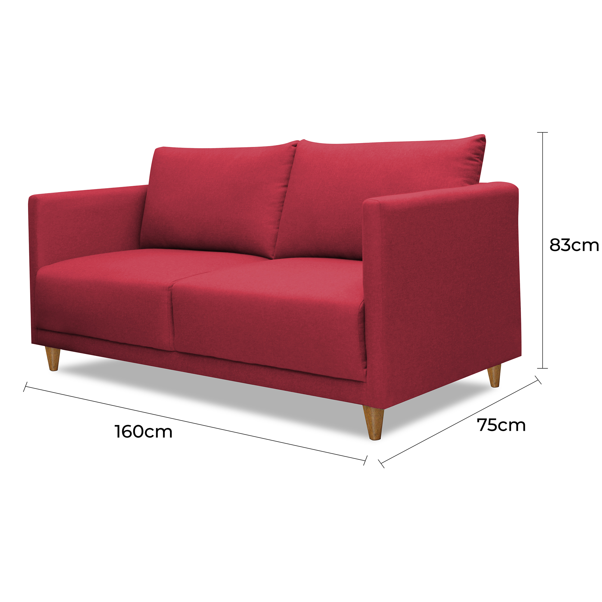 SOFA CASABELLA TARRAGONA 3 CUERPOS ROJO - 2