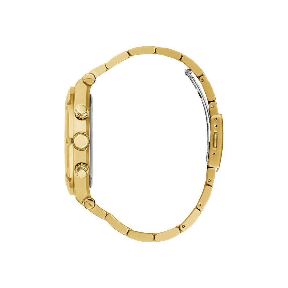 GUESS GW0260G4 Orologio Uomo Serie Continental – Quadrante Oro E Cinturino In Acciaio