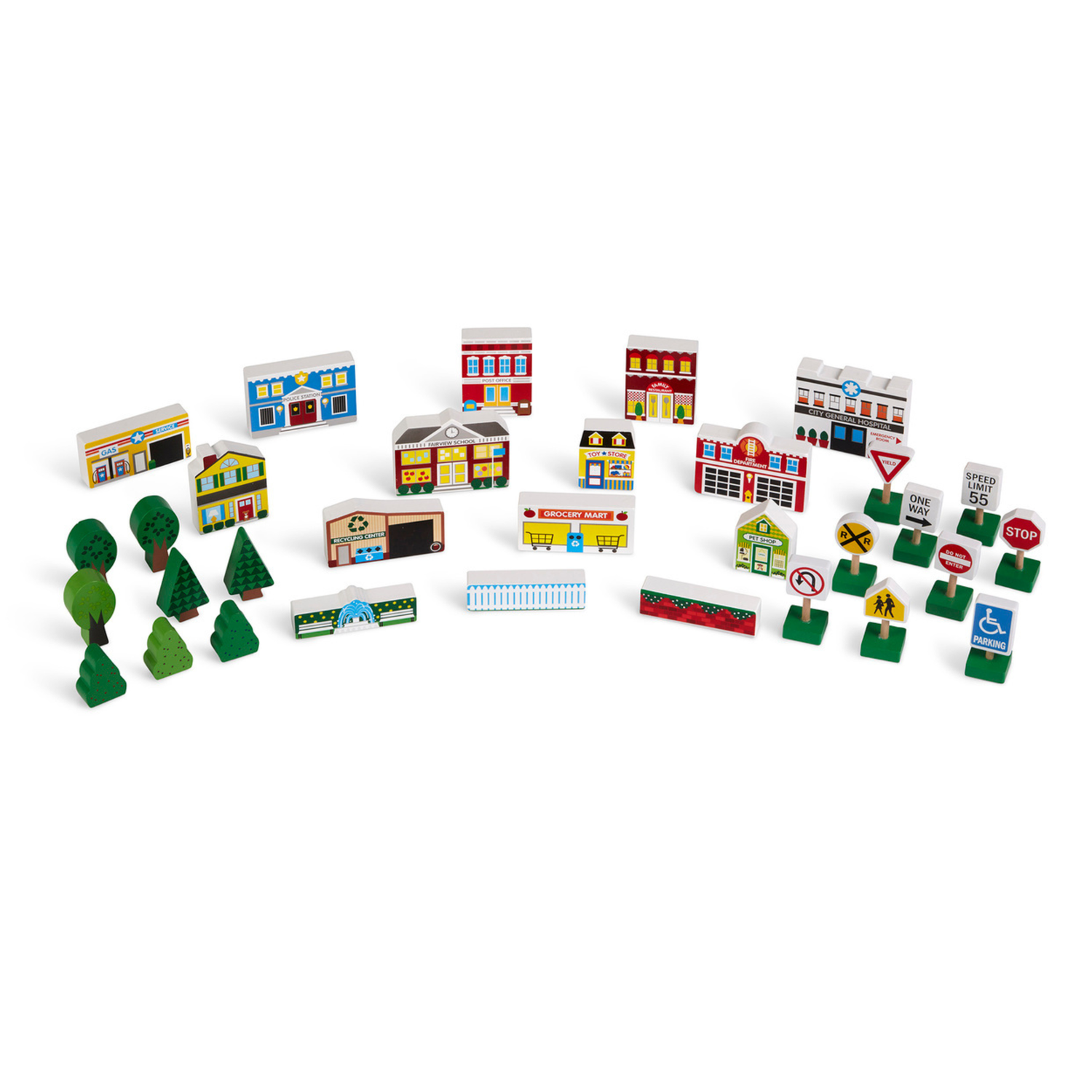 SET DE PIEZAS DE MADERA DELUXE CIUDAD Y SEÑALES - 3