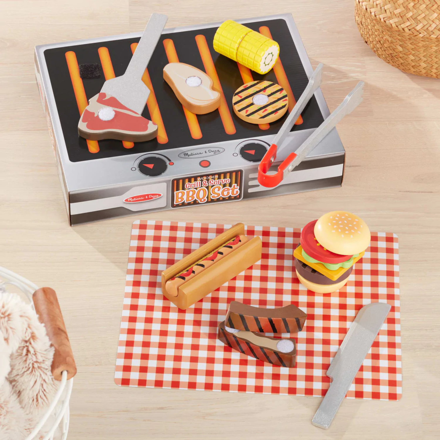 JUEGO MESA MELISSA & DOUG SET BARBACOA PEQUEÑA DE MADERA - 2