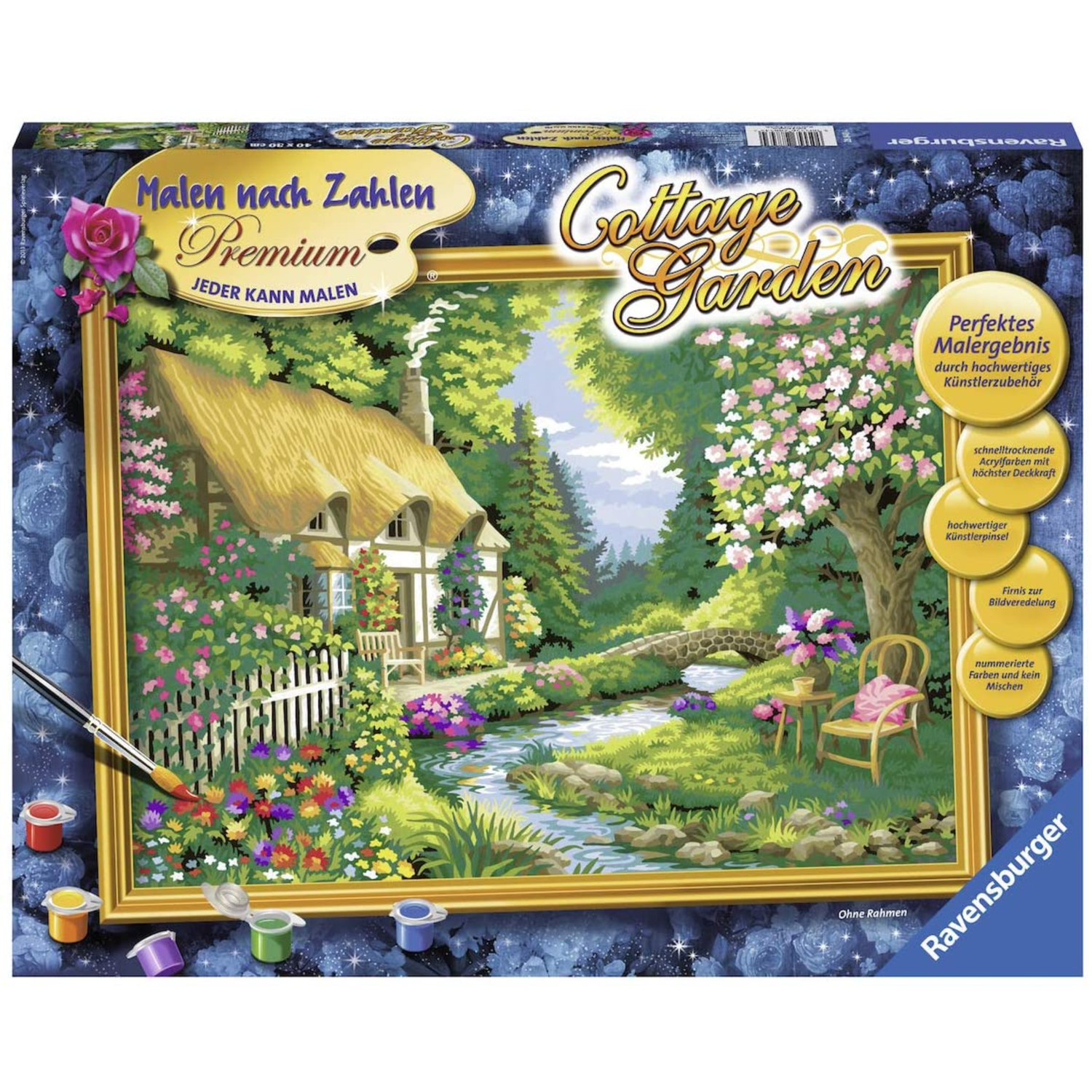 LIENZO RAVENSBURGER PINTA POR NÚMEROS CABAÑA DE JARDÍN - 1
