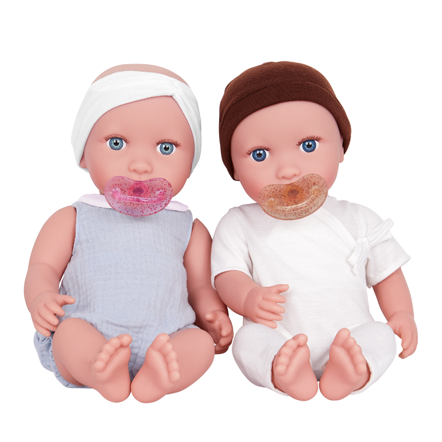 MUÑECOS BEBÉS MELLIZOS OJOS CELESTES - 5
