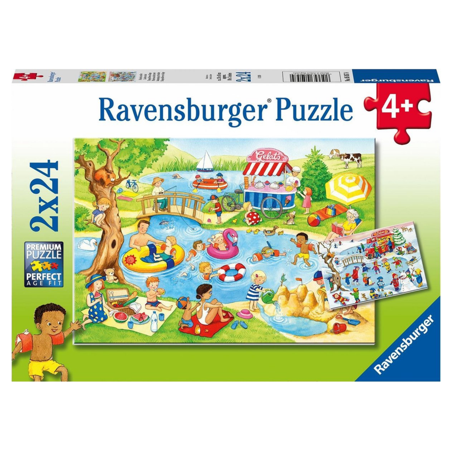 ROMPECABEZAS 2X24 PIEZAS NADANDO EN EL LAGO - 1