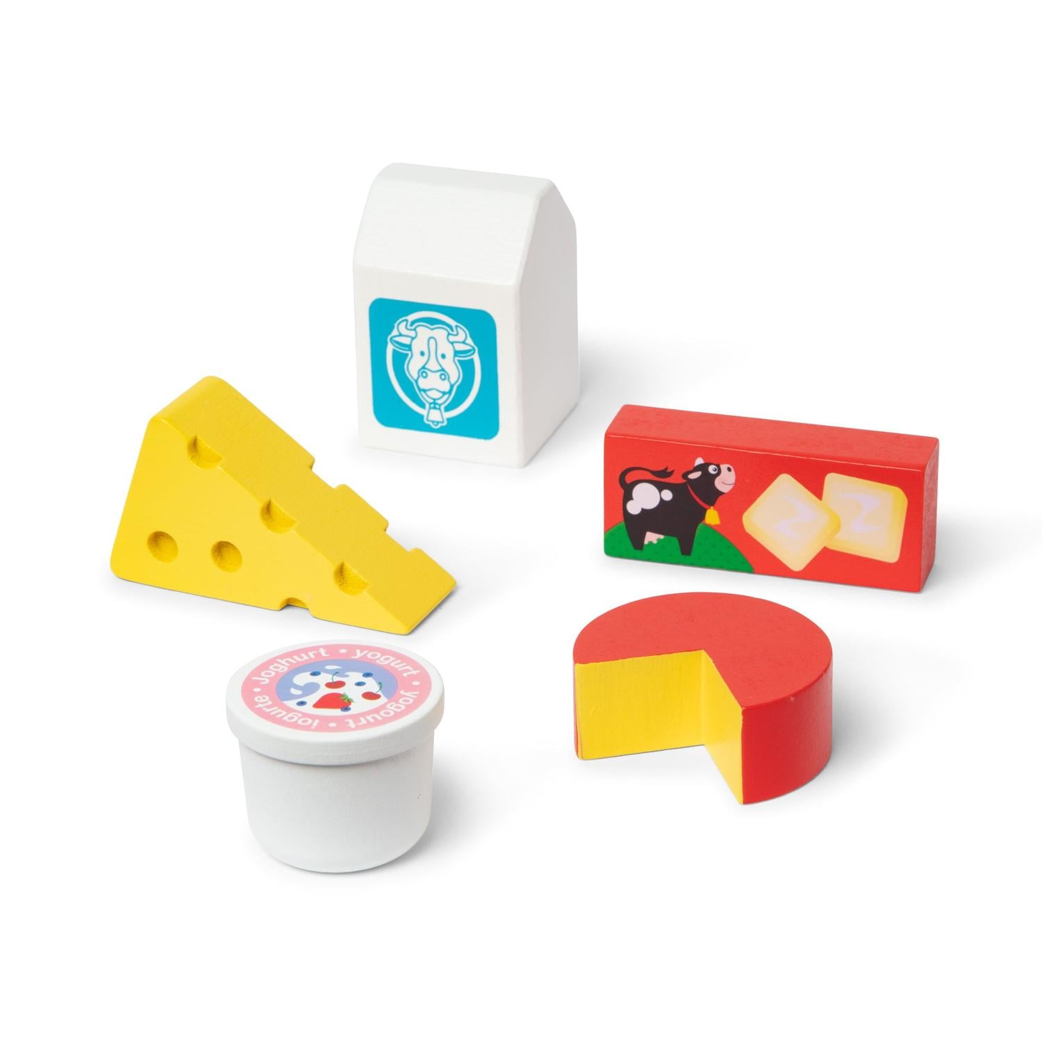 JUEGO MELISSA & DOUG GRUPO DE COMIDA LÁCTEOS 5 PIEZAS DE MADERA - 3