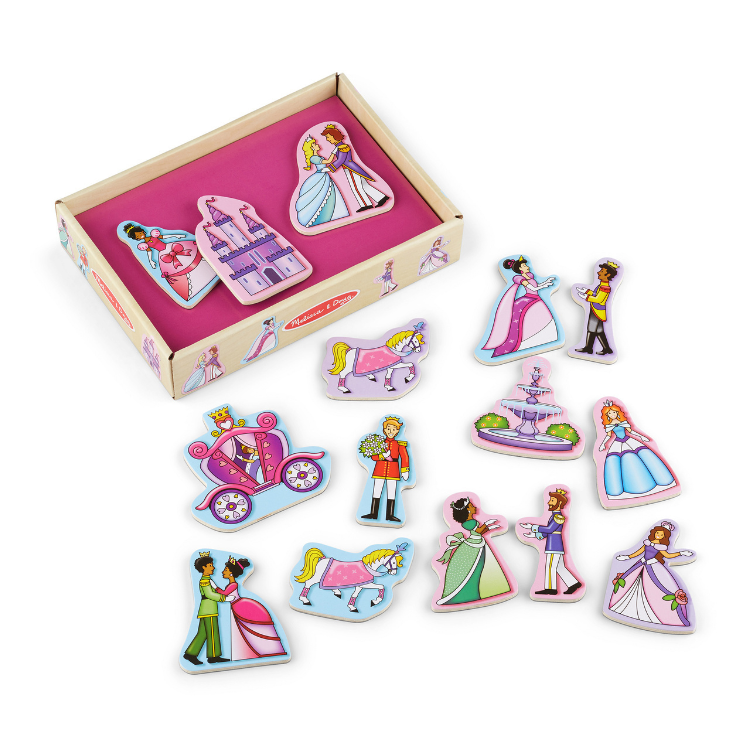 JUEGO DIDÁCTICO MELISSA & DOUG IMANES PEQUEÑOS PRINCESAS DE MADERA 15 PIEZAS - 1