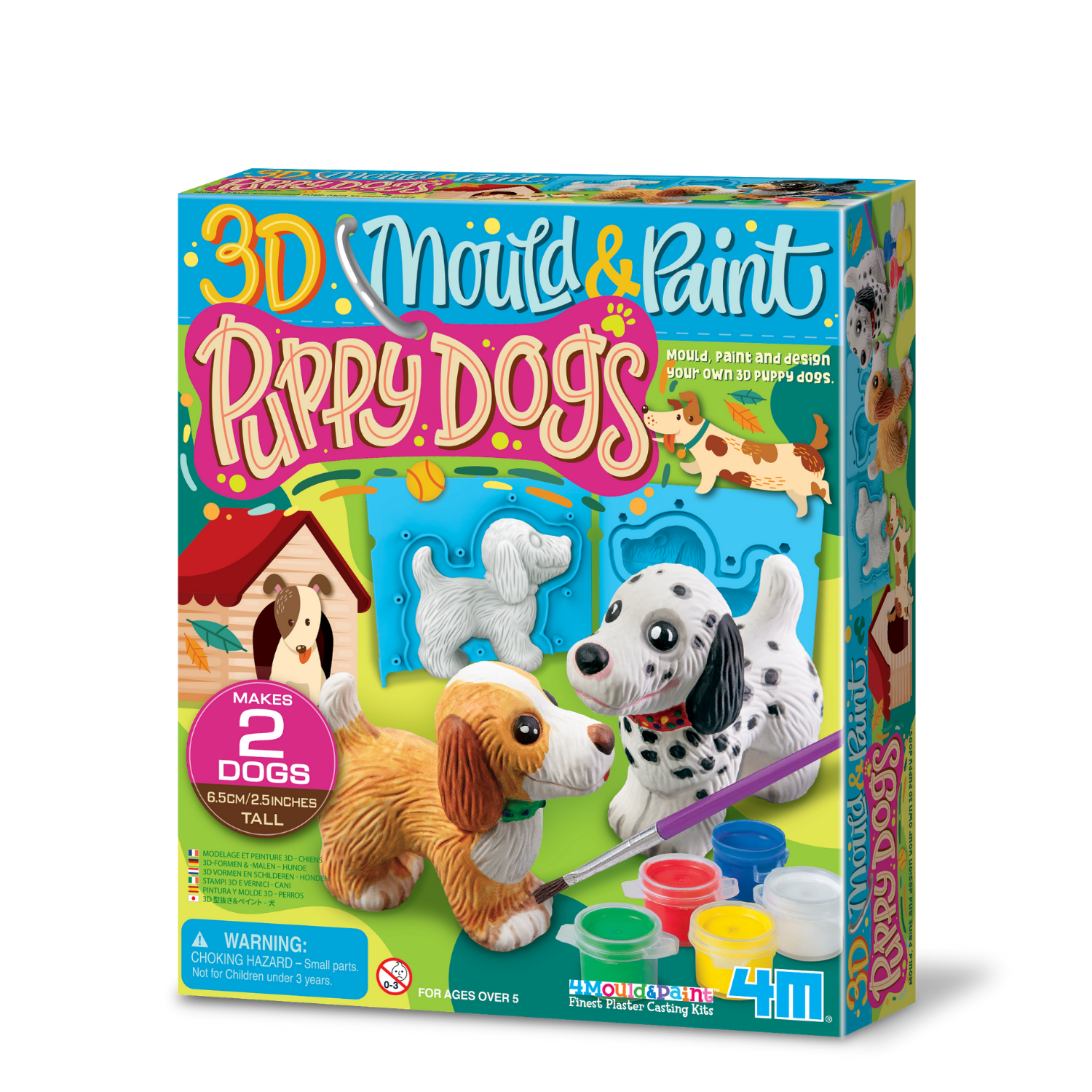 JUEGO DE ARTE 4M MOLDEA Y PINTA FIGURAS EN 3D MODELO PERROS DIY - 1