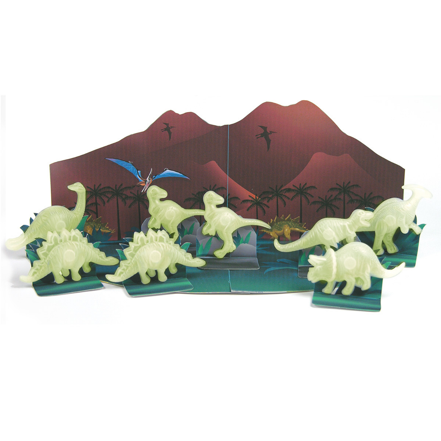 FIGURA 4M DINOSAURIOS 3D BRILLA EN LA OSCURIDAD 08 UNIDADES - 2