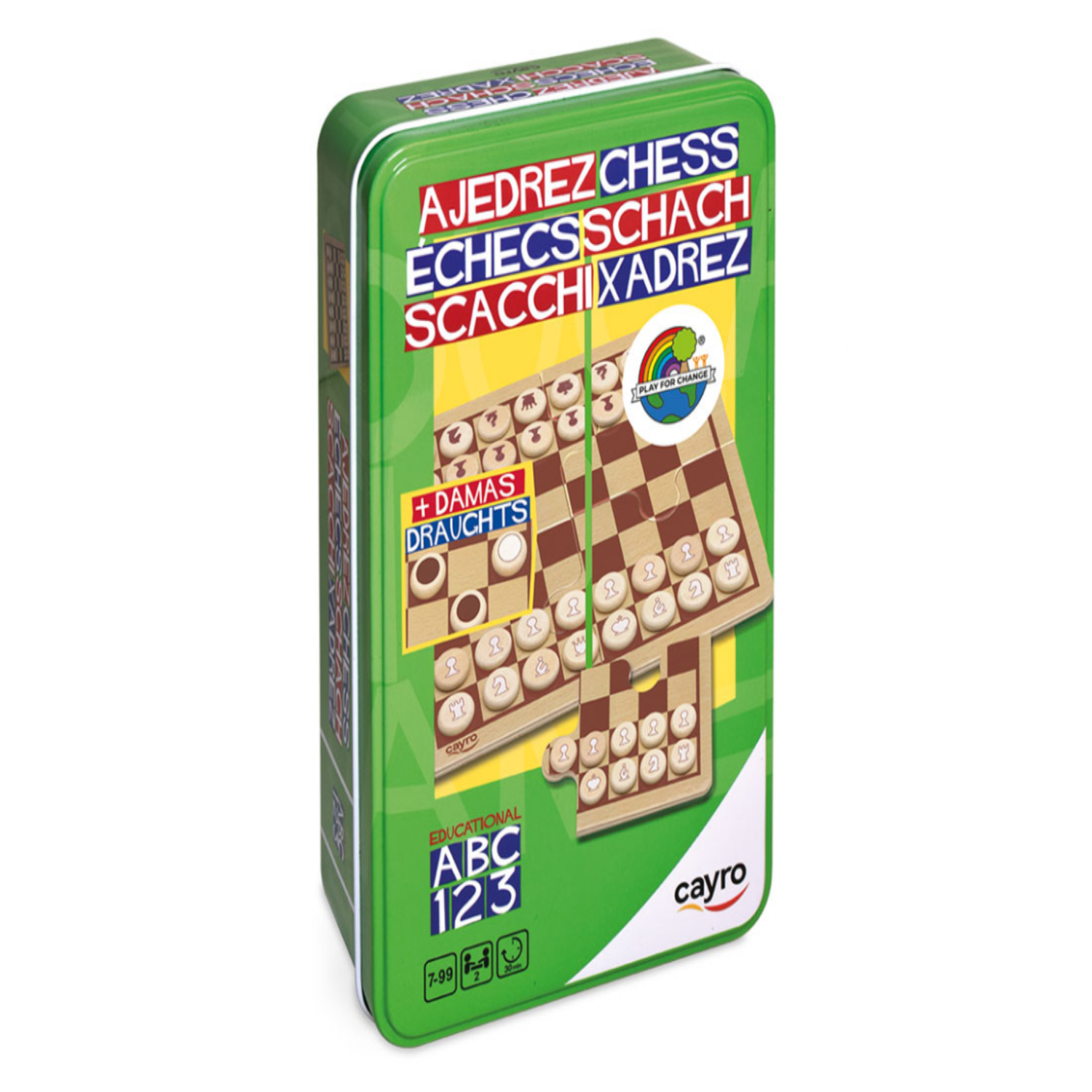 AJEDREZ DE MADERA EN CAJA DE METAL TRAVEL SIZE - 3