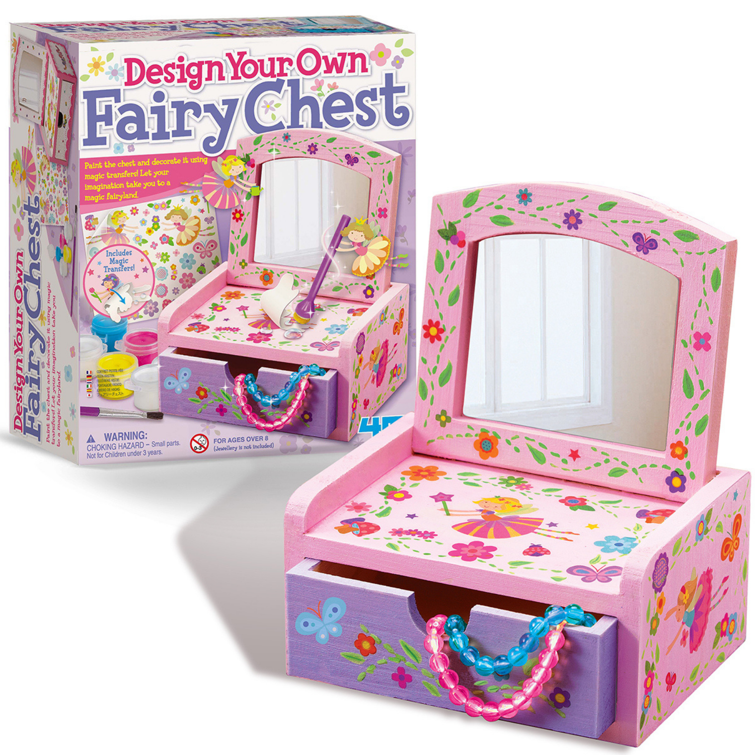 SET DECORA UN COFRE DE MADERA CON ESPEJO MODELO HADAS DIY - 1