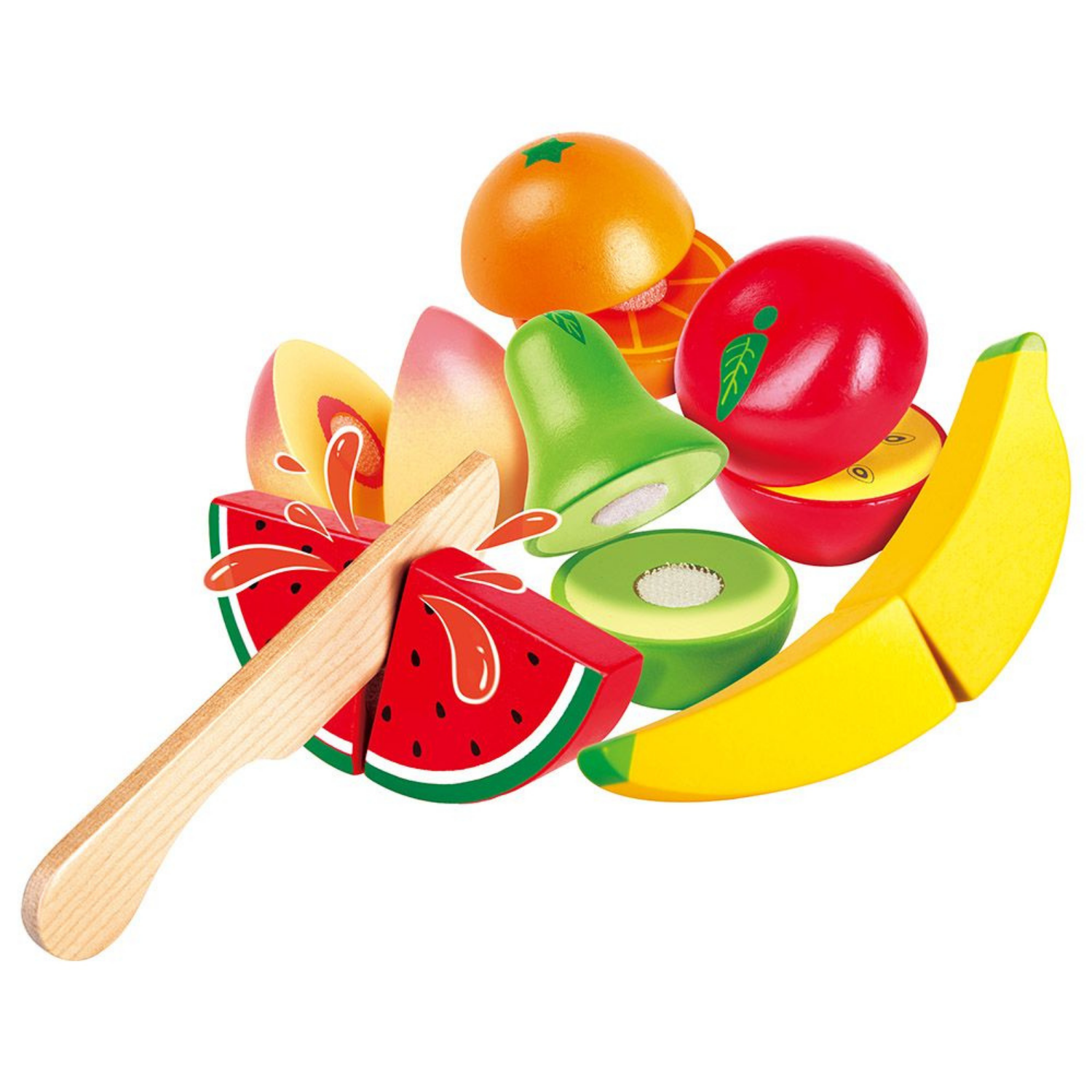 FRUTAS DE MADERA PARA CORTAR 7 PIEZAS PLAY ESSENTIALS - 1