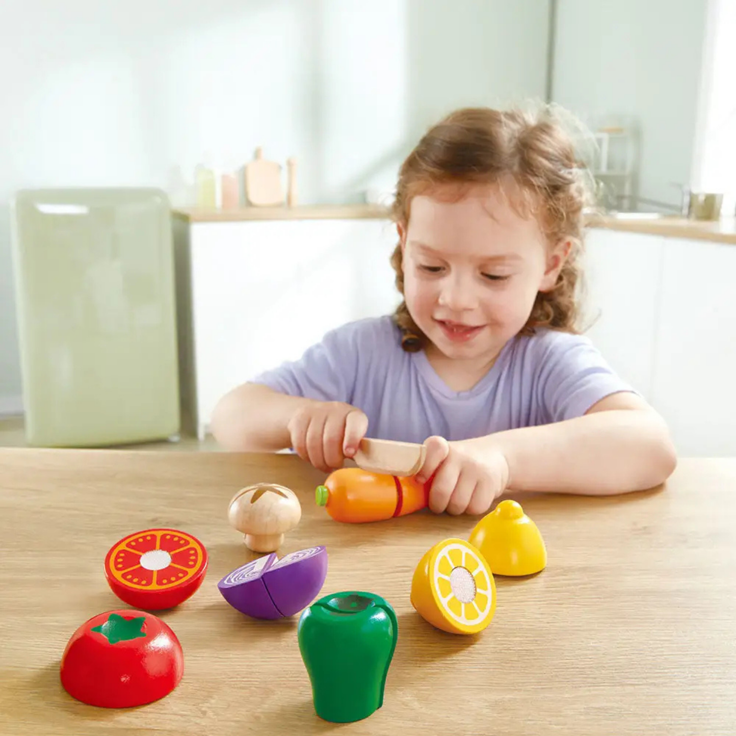 SET DE VEGETALES DE MADERA PARA CORTAR 07 PIEZAS PLAY ESSENTIALS - 3