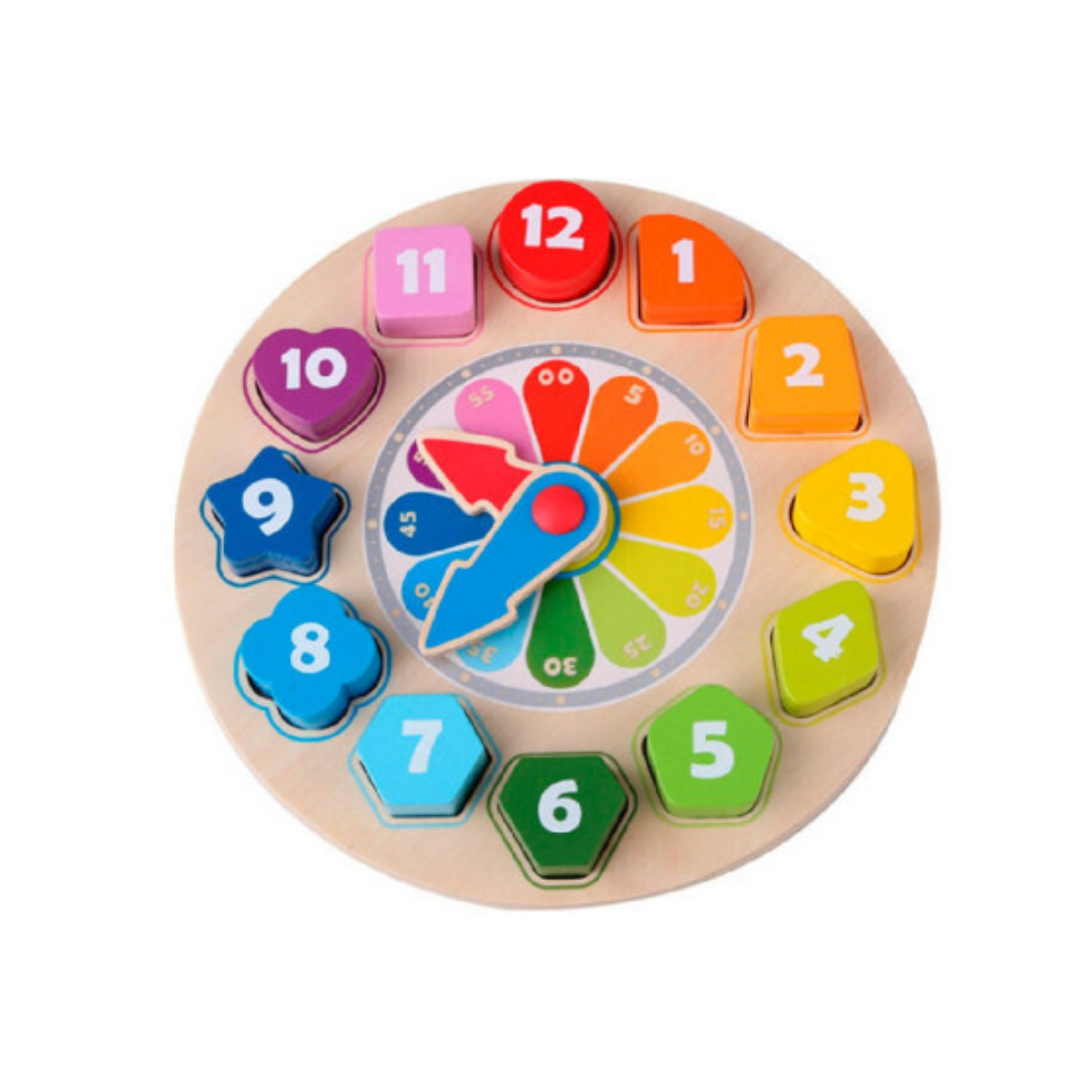 RELOJ ENCAJE DE COLORES DE MADERA PLAY ESSENTIALS - 1