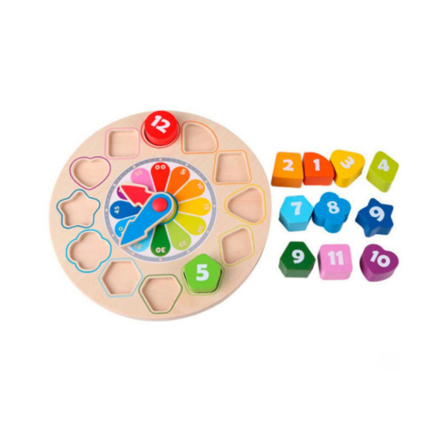 RELOJ ENCAJE DE COLORES DE MADERA PLAY ESSENTIALS - 2