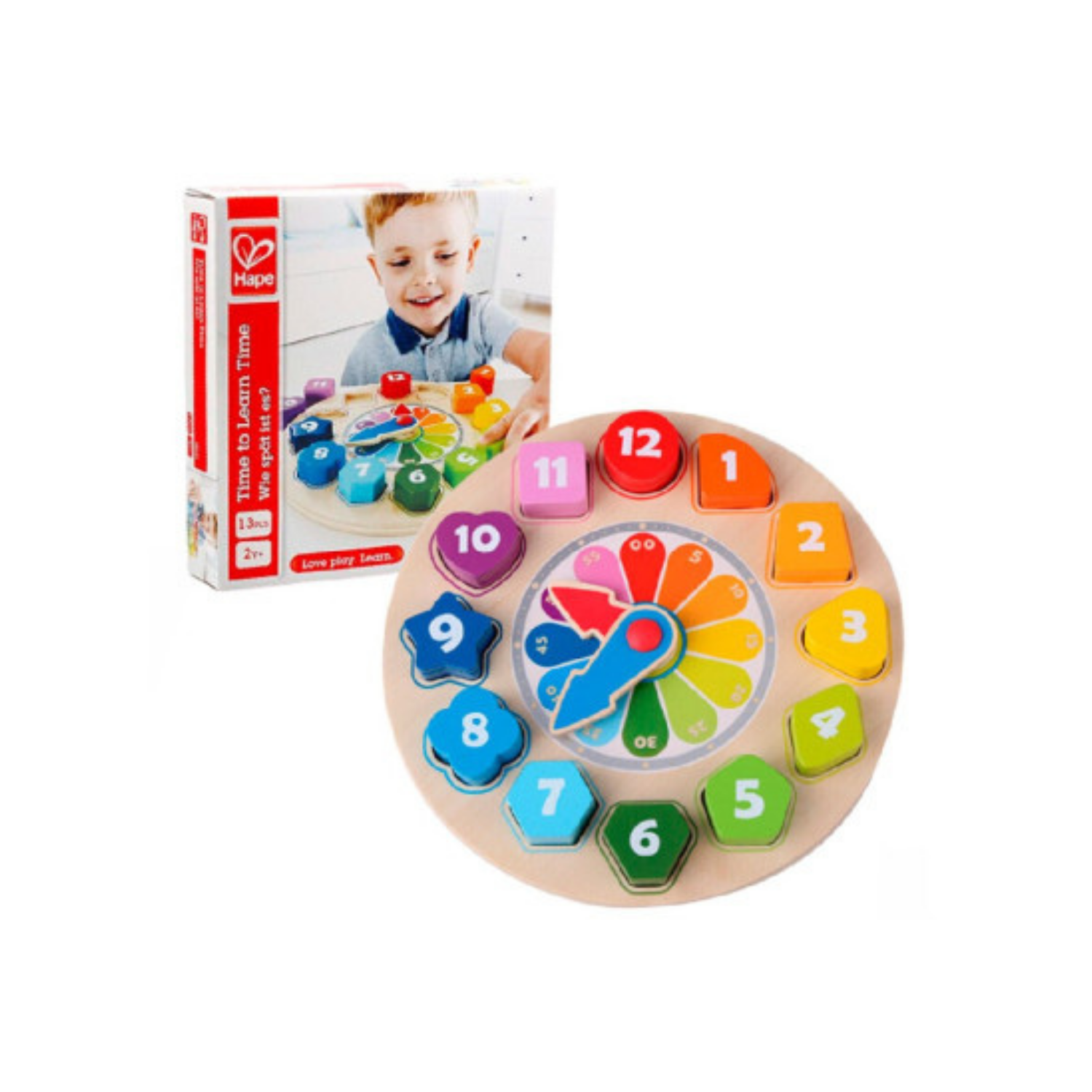 RELOJ ENCAJE DE COLORES DE MADERA PLAY ESSENTIALS - 3