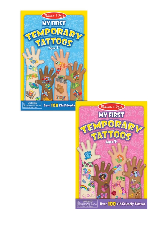 Melissa & Doug Tatuajes Temporales Metálicos – 3 Hojas Con 72 Diseños Brillantes En Plata, Oro Y Rosa, Fáciles De Compartir