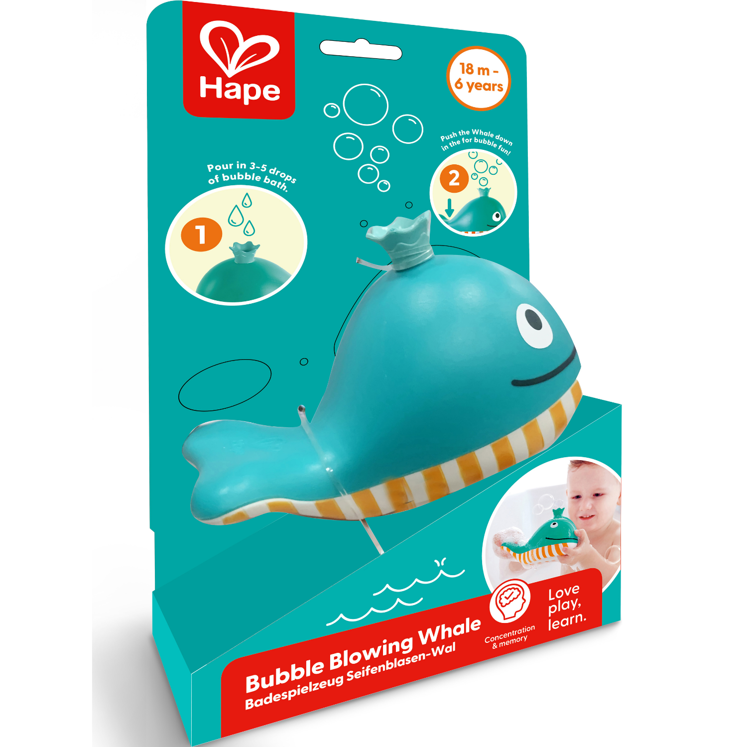 JUGUETE DE BAÑO BALLENA SOPLA BURBUJAS - 2