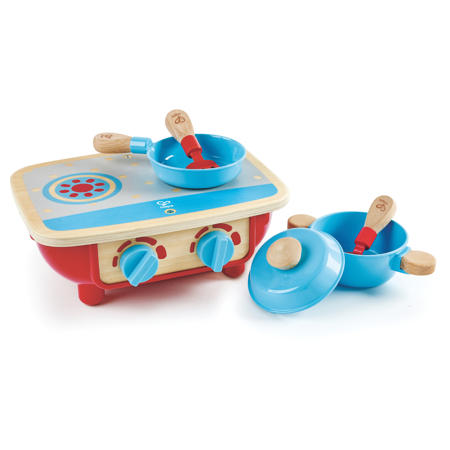 COCINA INFANTIL PEQUEÑA DE MADERA CON ACCESORIOS 06 PIEZAS - 1