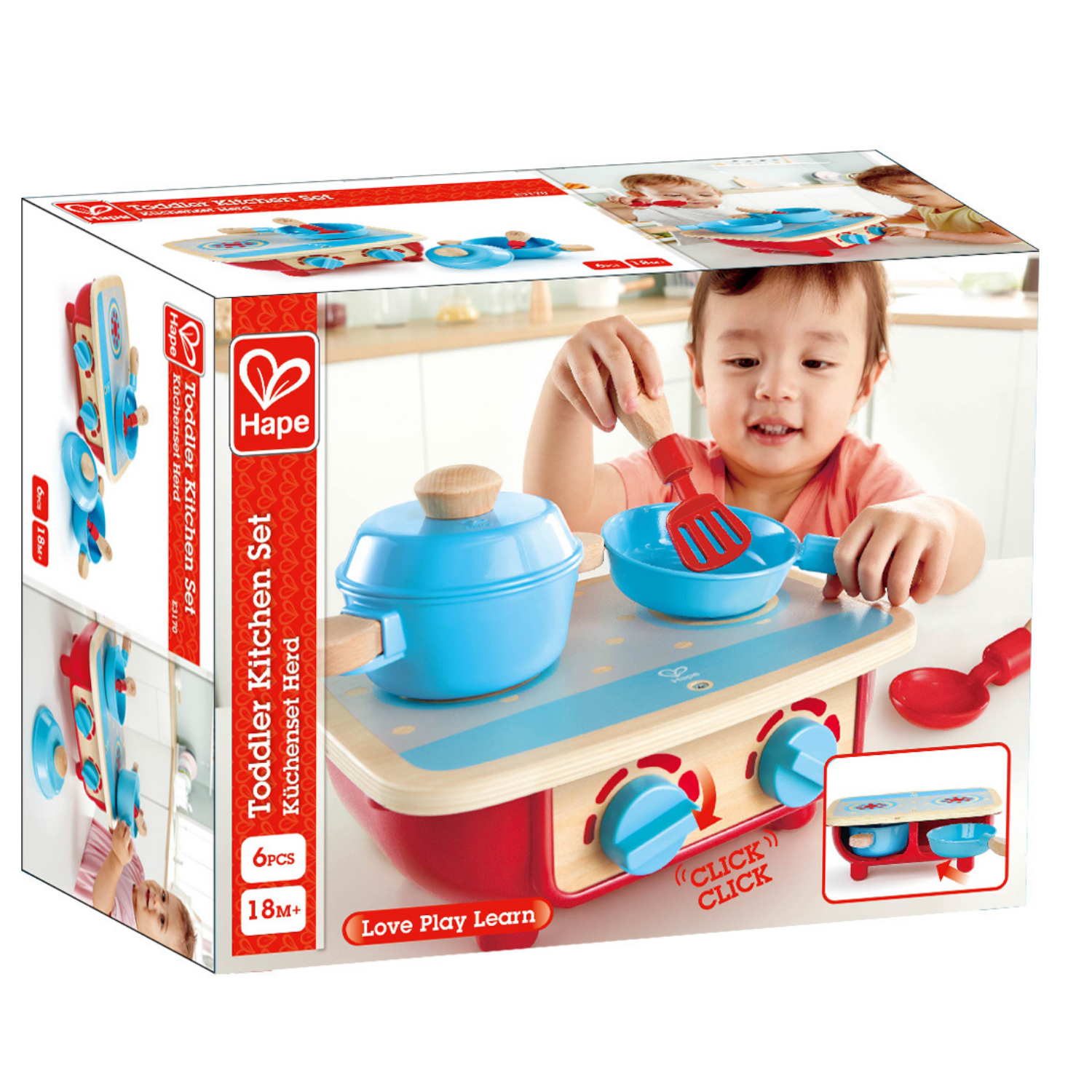 COCINA INFANTIL PEQUEÑA DE MADERA CON ACCESORIOS 06 PIEZAS - 2