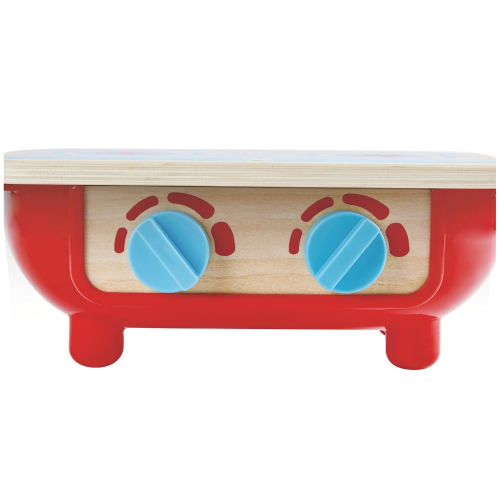 COCINA INFANTIL PEQUEÑA DE MADERA CON ACCESORIOS 06 PIEZAS - 4