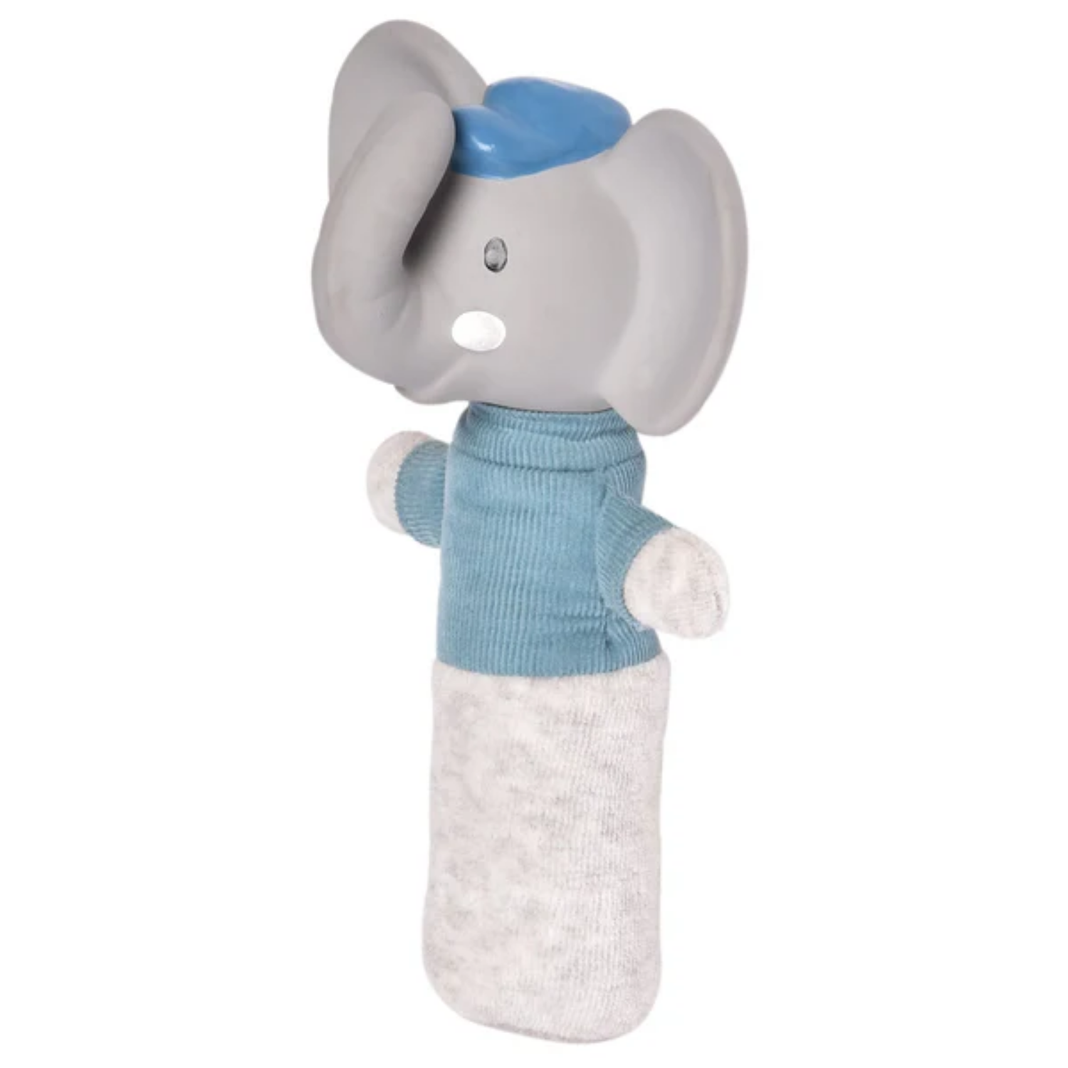 MEIYA Y ALVIN CHIRRIADOR TEXTIL Y JUGUETE MORDEDOR CAUCHO NATURAL MODELO ALVIN EL ELEFANTE - 1