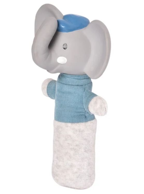 MEIYA Y ALVIN CHIRRIADOR TEXTIL Y JUGUETE MORDEDOR CAUCHO NATURAL MODELO ALVIN EL ELEFANTE - 3