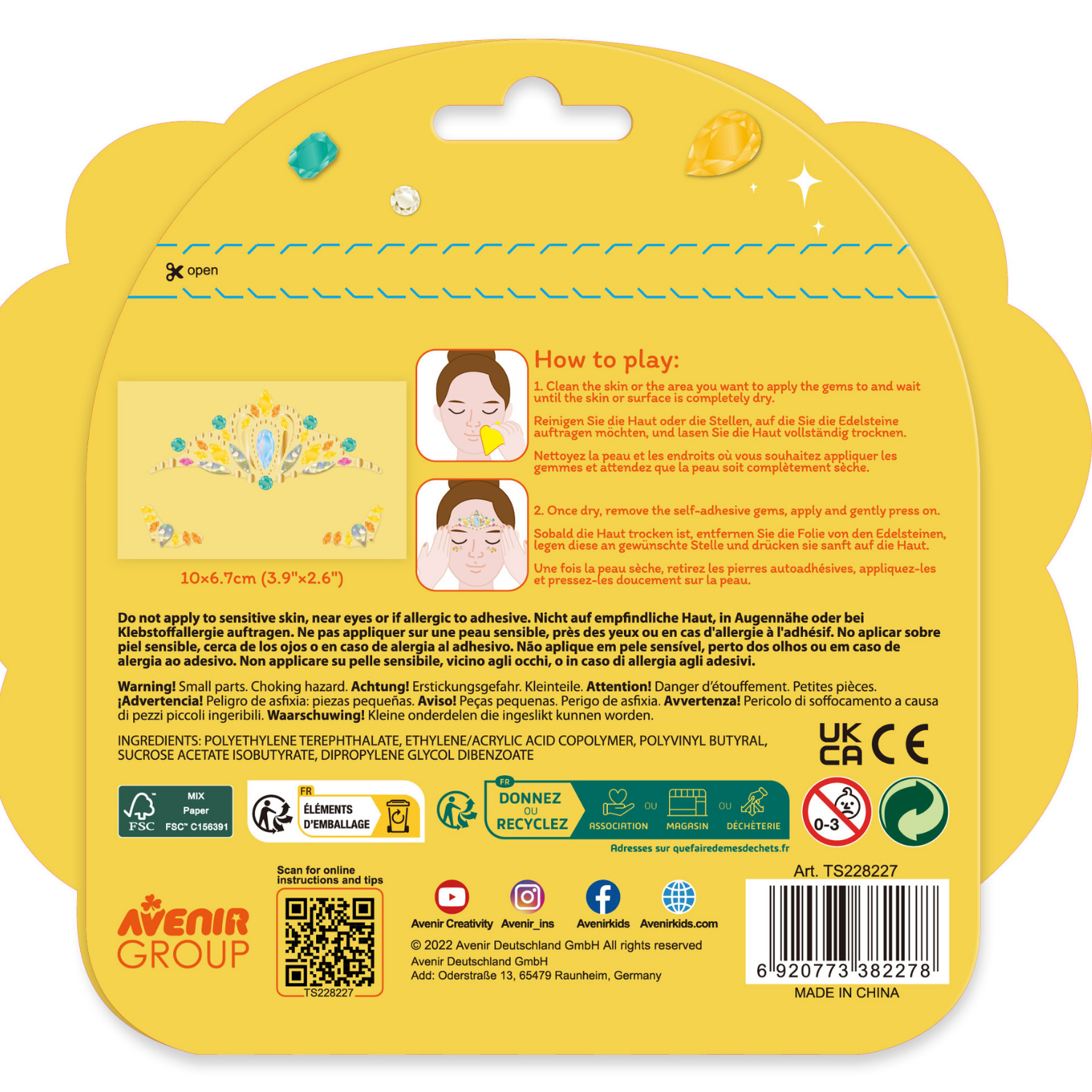 STICKERS GEMAS FACIALES MODELO CORONA - 3
