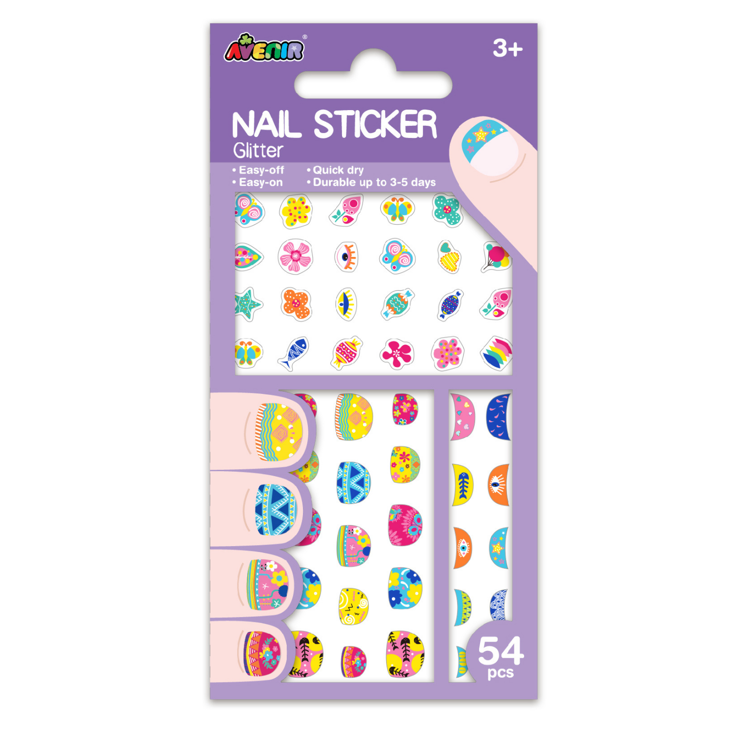 STICKERS TEMPORALES PARA UÑAS MODELO FLORES 38 PIEZAS - 1