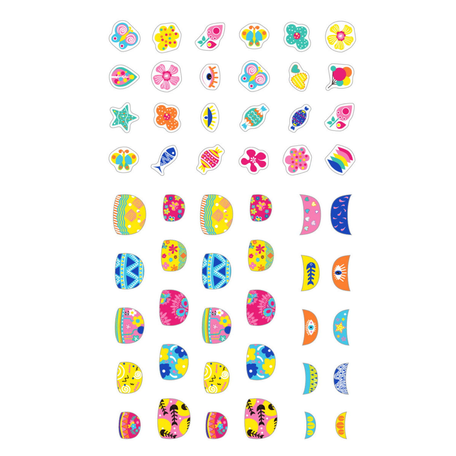 STICKERS TEMPORALES PARA UÑAS MODELO FLORES 38 PIEZAS - 2