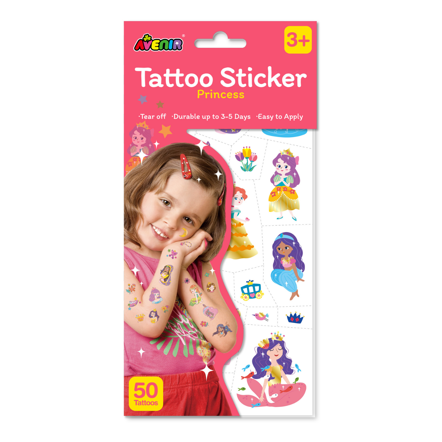 TATUAJES TEMPORALES MODELO PRINCESAS 50 PIEZAS - 1