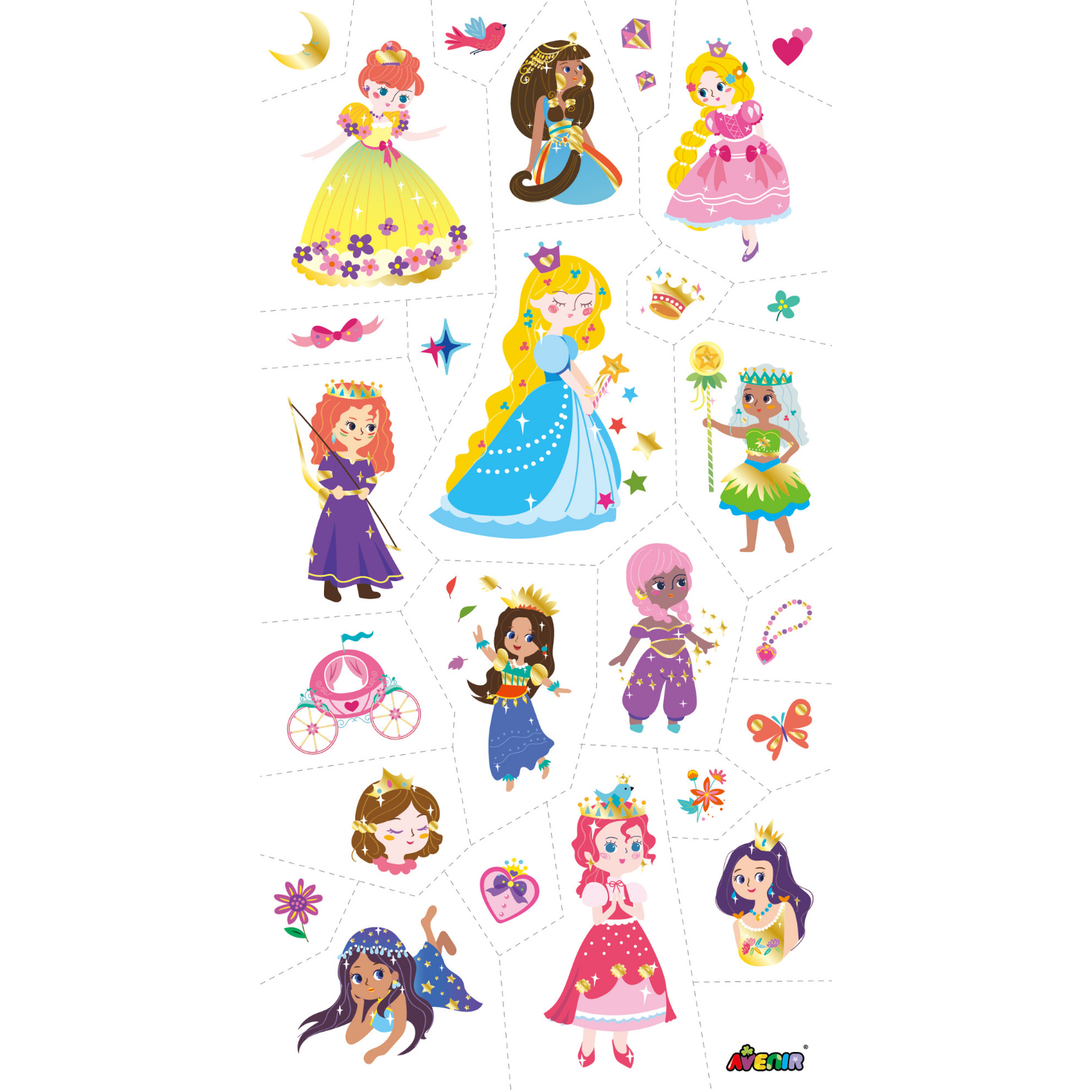 TATUAJES TEMPORALES MODELO PRINCESAS 50 PIEZAS - 2