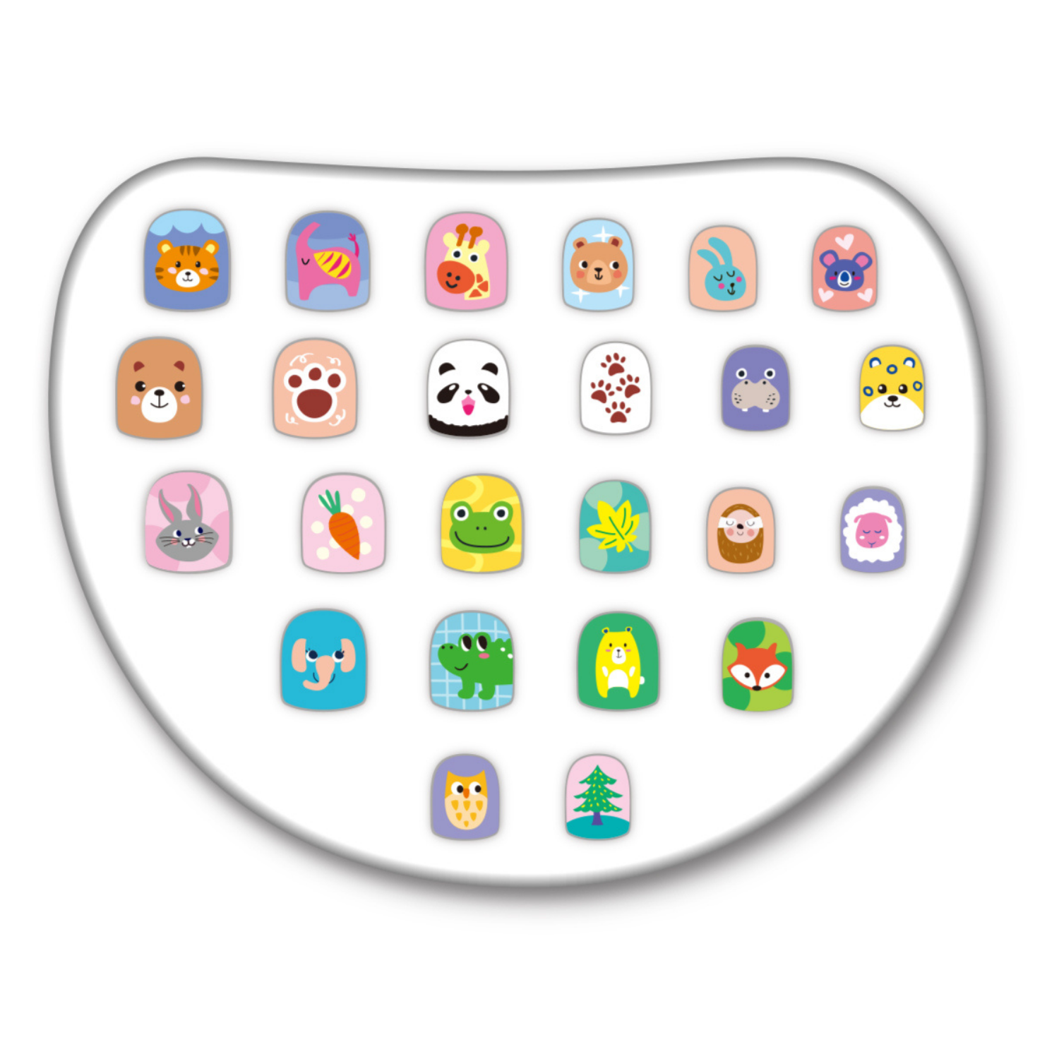 STICKERS A PRESIÓN PARA UÑAS MODELO REINO ANIMAL 24 PIEZAS - 2
