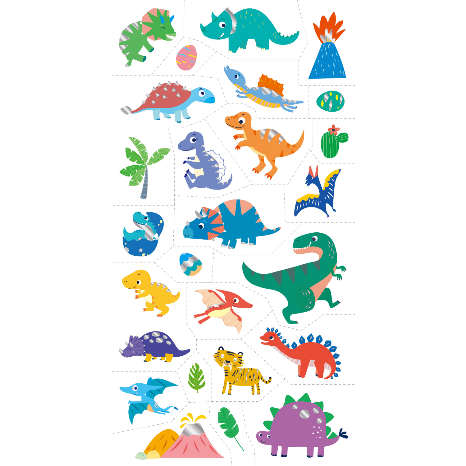TATUAJES TEMPORALES MODELO DINOSAURIOS 52 PIEZAS - 2