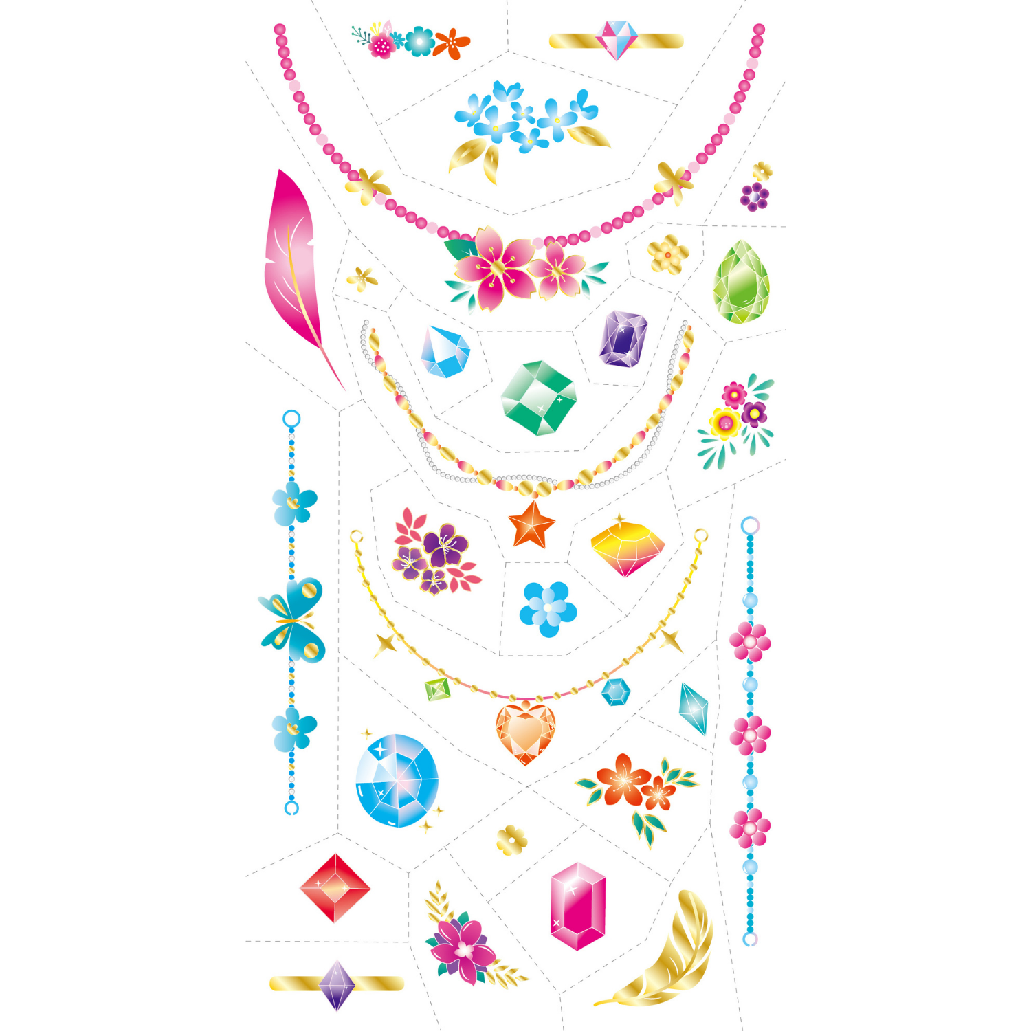 TATUAJES TEMPORALES MODELO JOYAS 55 PIEZAS - 2