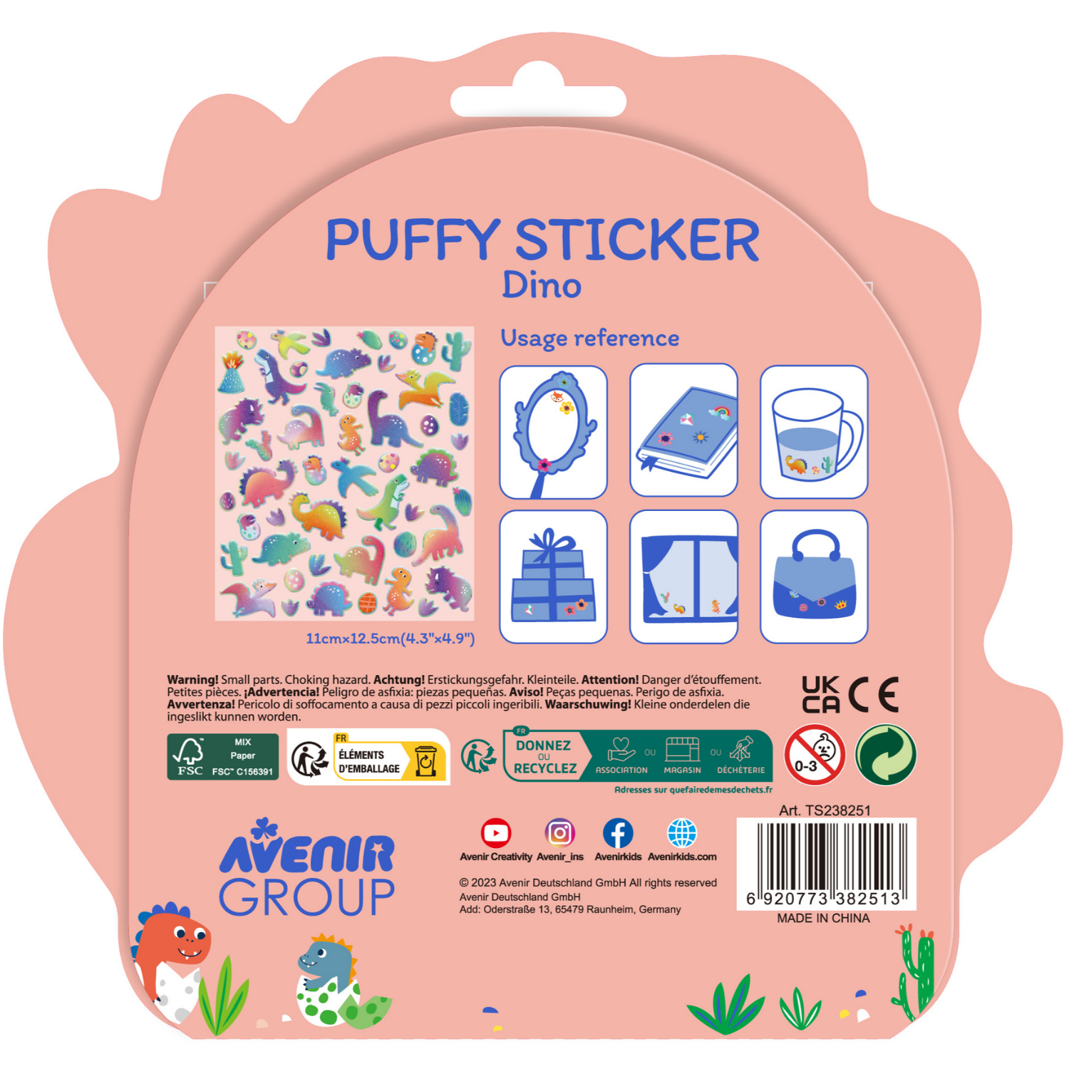 STICKERS PUFFY MODELO DINOSAURIOS 50 PIEZAS - 3