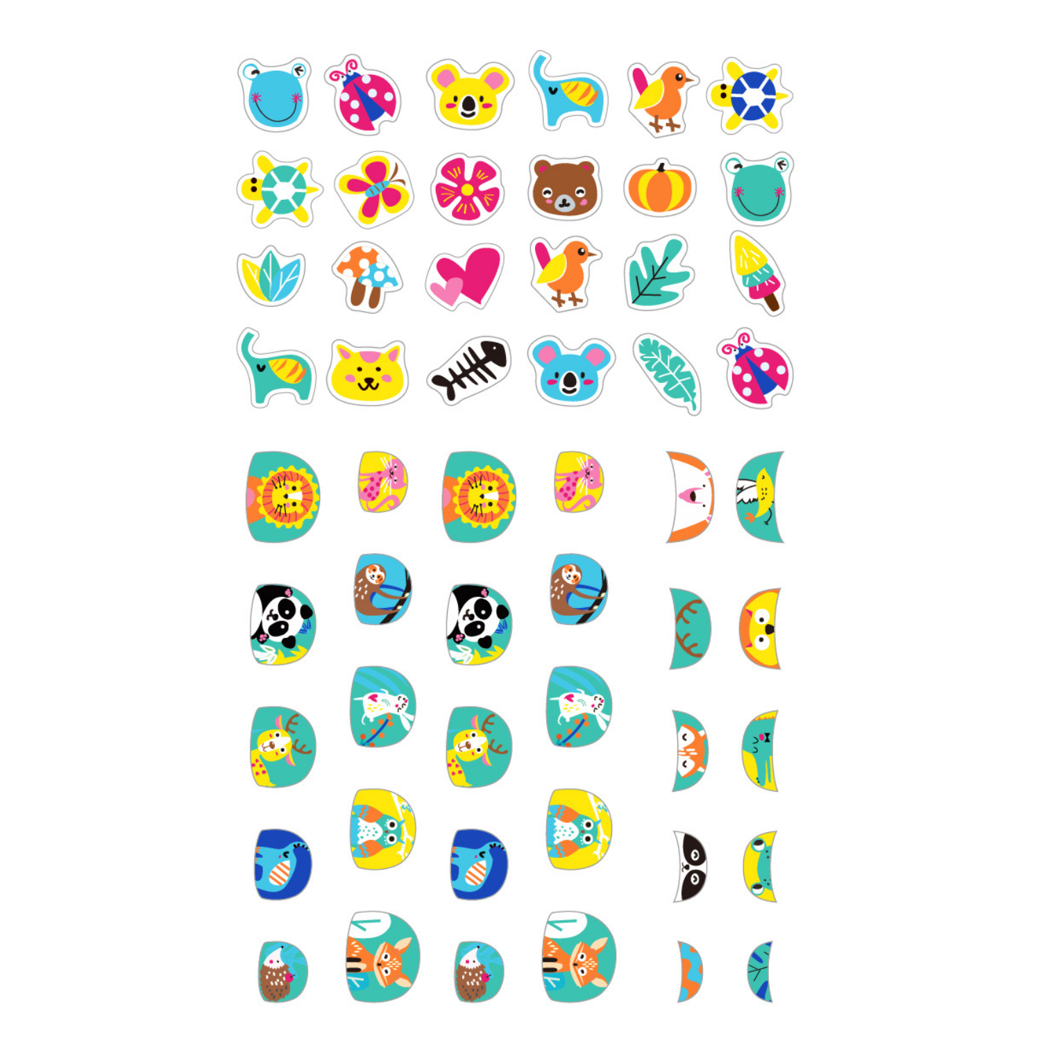 STICKERS TEMPORALES PARA UÑAS MODELO ANIMALES 38 PIEZAS - 2