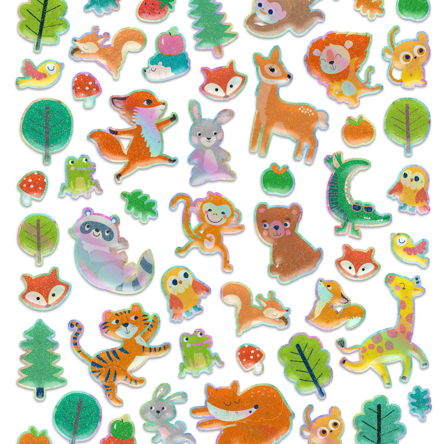 STICKERS PUFFY MODELO ANIMALES 50 PIEZAS - 2
