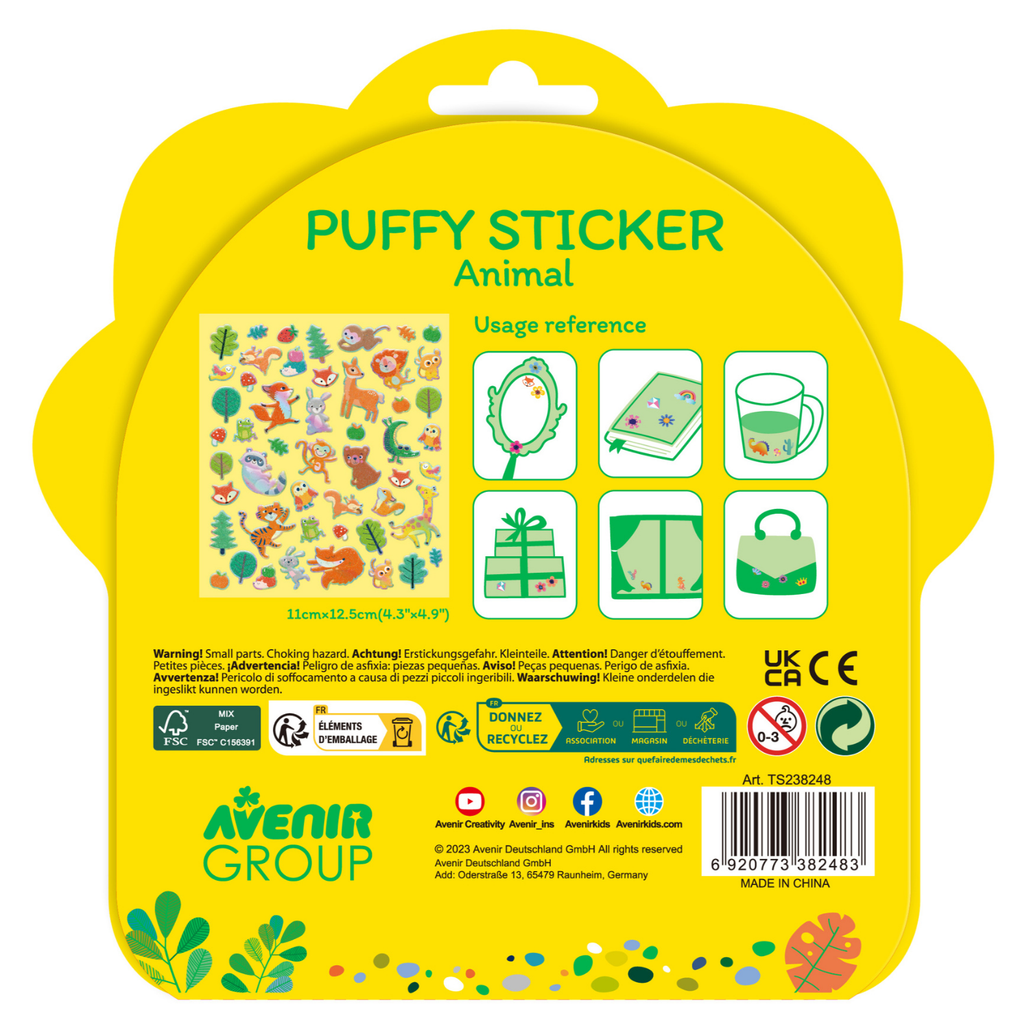 STICKERS PUFFY MODELO ANIMALES 50 PIEZAS - 3