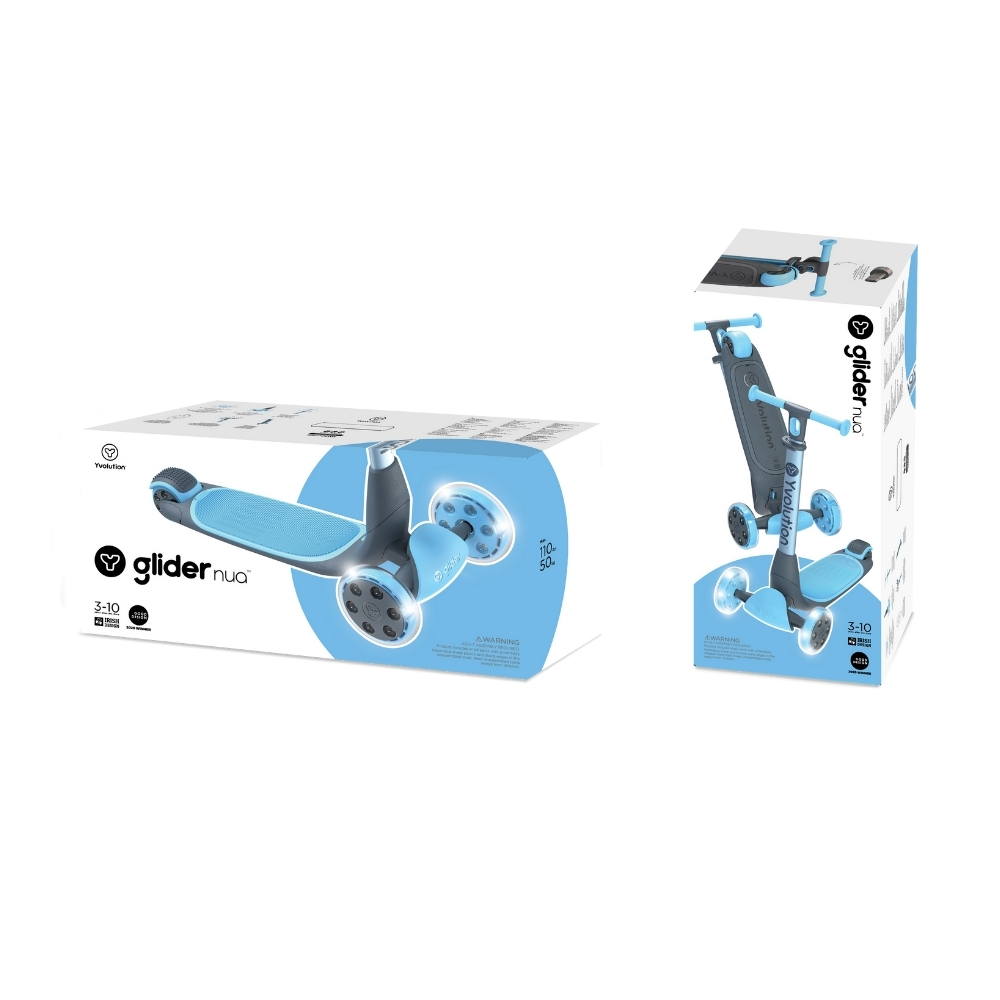 Yvolution scooter plegable YGlider NUA rosa con ruedas LED, 3 a 10 año