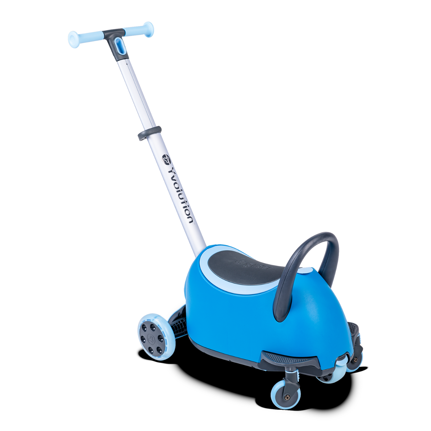 YVOLUTION CORREPASILLOS Y SCOOTER YGLIDER LUNA 3 EN 1 CON RUEDAS LED COLOR AZUL, 10 MESES A 10 AÑOS - 1