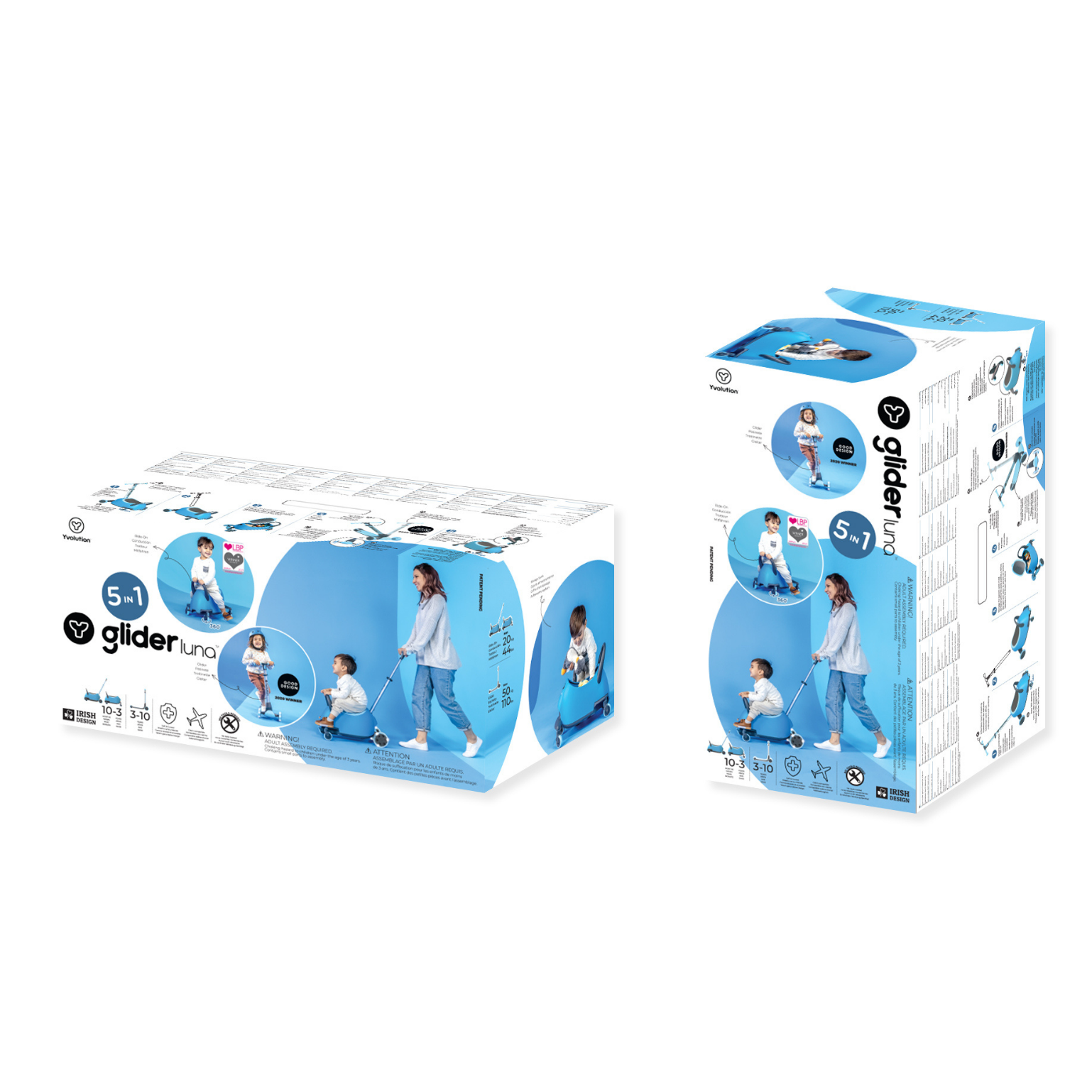 YVOLUTION CORREPASILLOS Y SCOOTER YGLIDER LUNA 3 EN 1 CON RUEDAS LED COLOR AZUL, 10 MESES A 10 AÑOS - 4